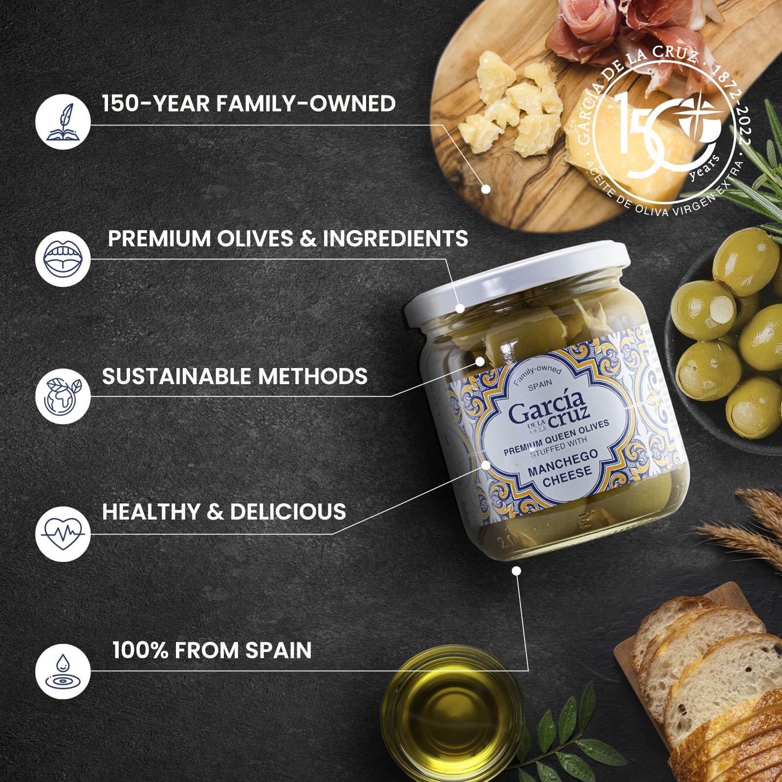 Organic Extra Virgin Olive Oil Body Care Kit & Gourmet Spanish Stuffed Olives Variety Pack - Perfect for Spa Day & Charcuterie Board Gifts