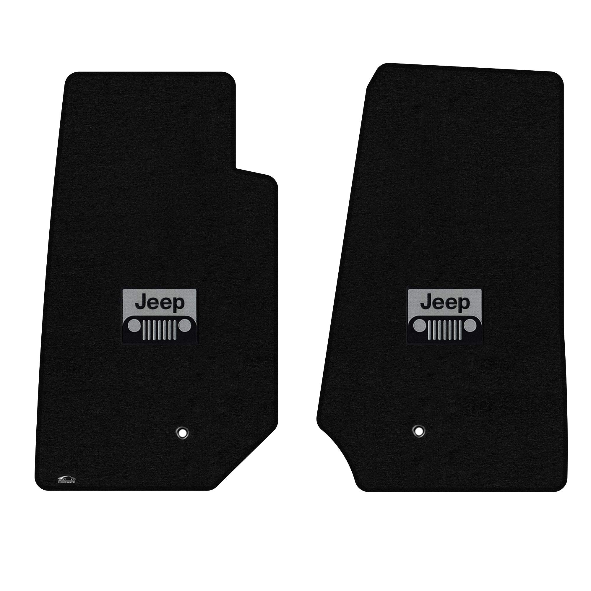 Premium Custom-Fit Carpeted Floor Mats for Jeep Wrangler Unlimited 2007-2013 - Luxury Car Floor Liners with 'Grill' Logo (Black, 2-Piece Set) - Perfect for Off-Road Adventures & Daily Commutes