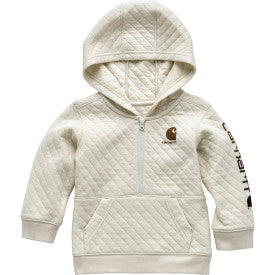Baby & Toddler Long Sleeve Quilted Jersey 1/2 Zip Sweatshirt - Turtledove Color | Soft & Warm Pullover for Infants | Perfect for Fall & Winter Outings, Playdates & Family Photos