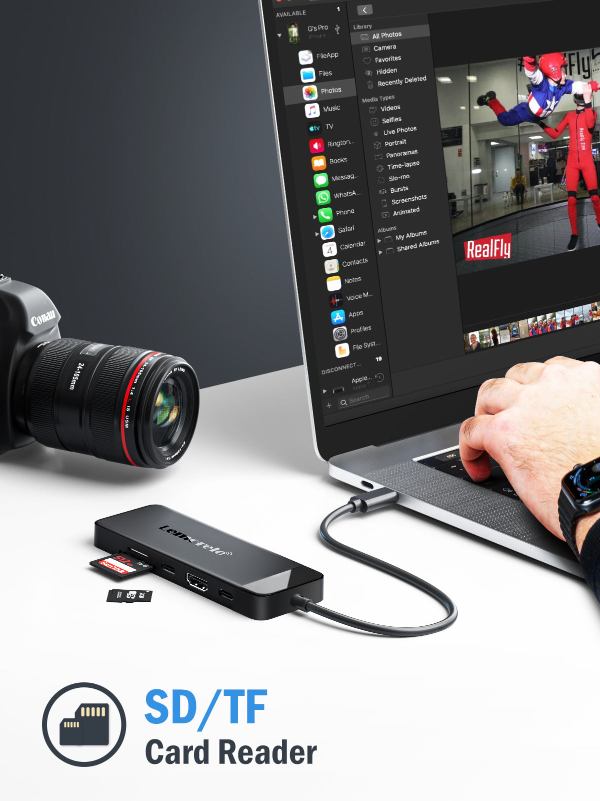 LEMORELE™ TC92 9-in-1 USB C Hub Multiport Adapter with HDMI, USB 3.0, SD Card Reader - Perfect for MacBook Pro, iPad Pro & Windows Laptops - Home Office & Travel Essential