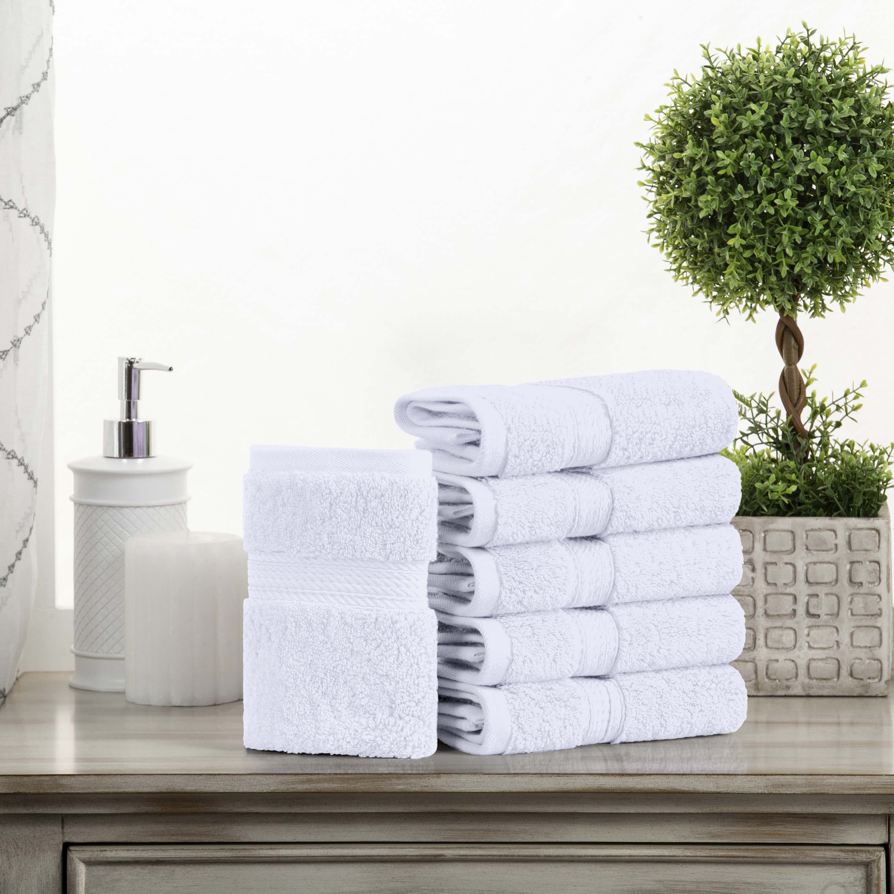 Premium 100% Egyptian Cotton Plush Heavyweight Bath Towel Set of 6 - Ultra Soft & Absorbent Luxury Towels for Spa, Bathroom & Beach Use