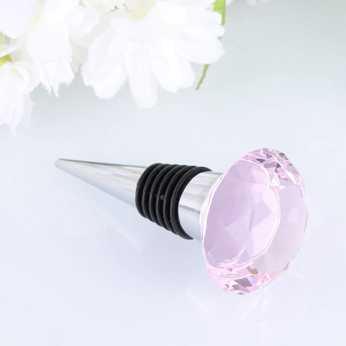 Premium Crystal Wine Bottle Stopper - Elegant Metal Cork Sealer for Wine Preservation | Perfect for Parties, Weddings & Home Bars