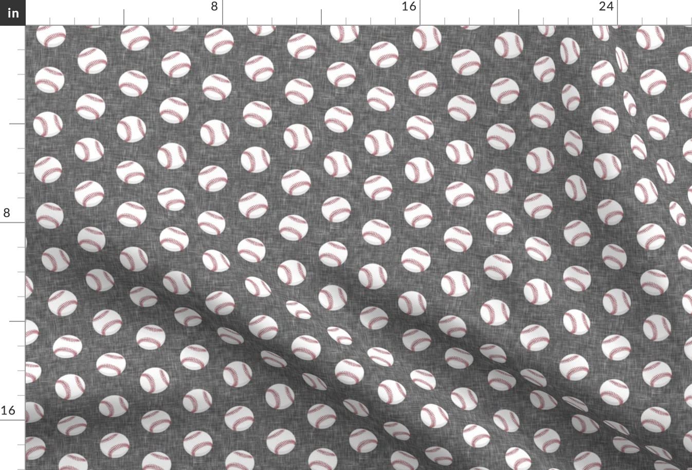 Baseball Game Printed Minky Fabric - Trendy Gray Baseballs Sports Design for Sewing Baby Blankets, Quilt Backing & Plush Projects - Soft Fat Quarter Fabric for DIY Crafts & Home Decor