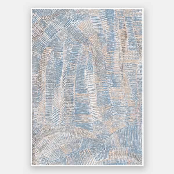 Dhala Bu Nya Light Blue Art Print - Unframed Wall Decor for Living Room, Bedroom & Office | Modern Abstract Painting for Home Decoration