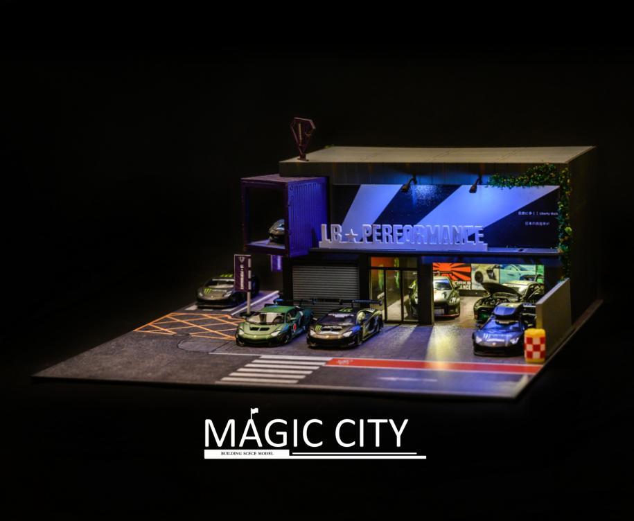 1:64 Scale Liberty Walk Exhibition Diorama Model - Premium Collectible Car Display for Diecast Enthusiasts | Perfect for Showcase, Photography & Home Decoration