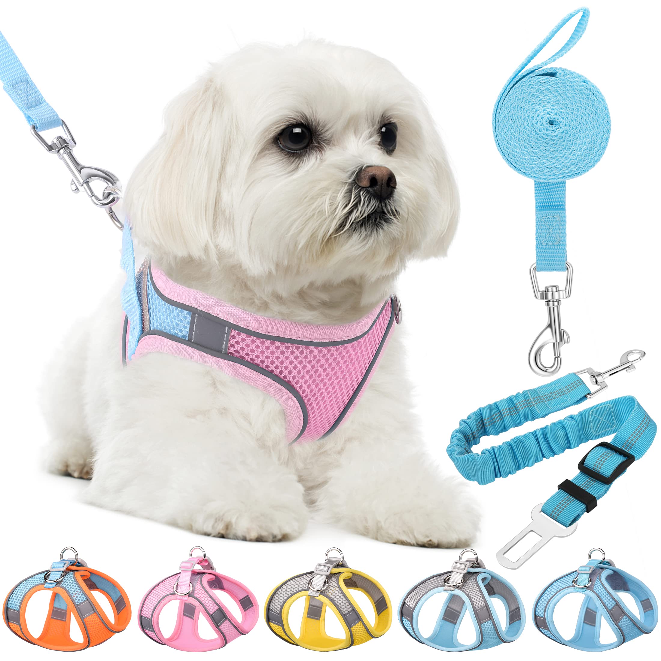 HPETHF No-Pull Dog Harness & Leash Set - Adjustable Soft Mesh Vest for Small/Medium Dogs & Cats - Breathable Comfort for Walking, Training & Outdoor Adventures