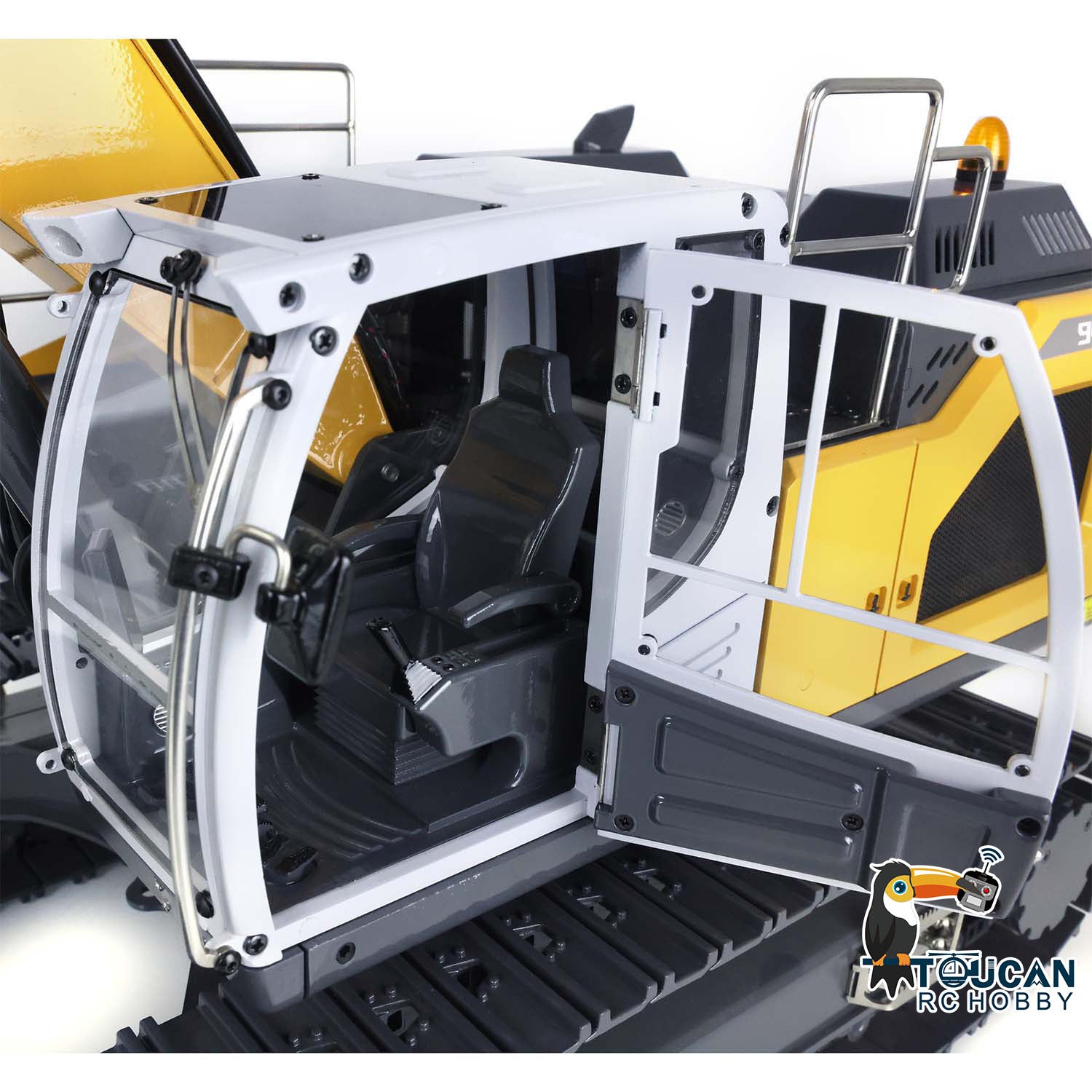 1/14 XDRC Metal Hydraulic RC Excavator 945 - Remote Control Construction Toy with Sound & Light System, Pre-Assembled & Painted - Perfect for Hobbyists, Collectors & Kids Outdoor Play