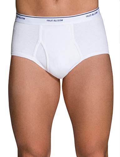 Fruit of the Loom Men's Cotton White Brief Underwear Multipack - 6 Pack Soft Comfortable Boxer Briefs for Everyday Wear, Workout & Sleep