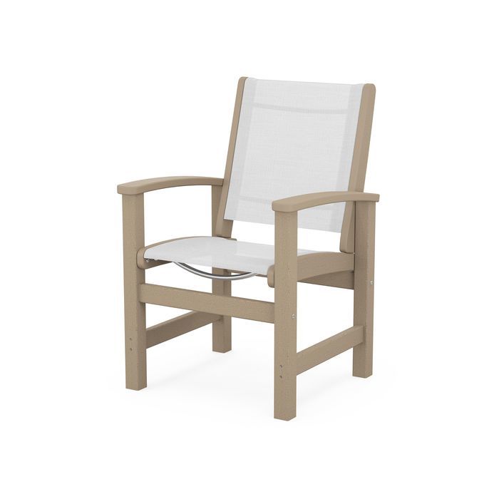 POLYWOOD Coastal Dining Chair - Weather-Resistant Outdoor Furniture, All-Weather Adirondack Chair for Patio, Deck, Garden & Poolside - Perfect for Backyard, Beach House & Waterfront Dining