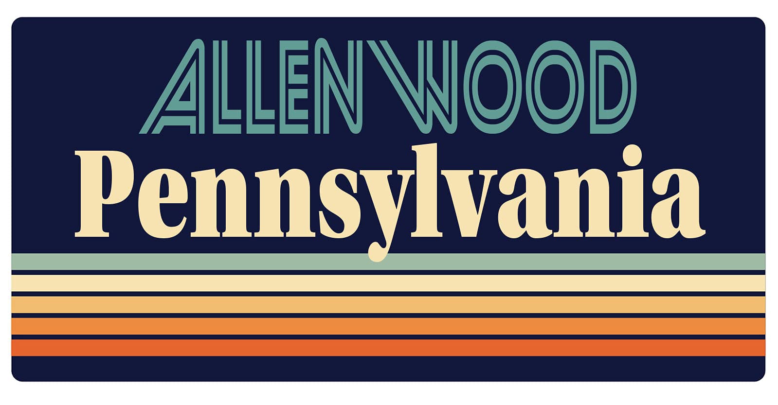 Allenwood Pennsylvania 5 x 2.5-Inch Retro Fridge Magnet - Vintage Souvenir for Refrigerators, Lockers & Metal Surfaces - Perfect for Home, Office & Travel Memories