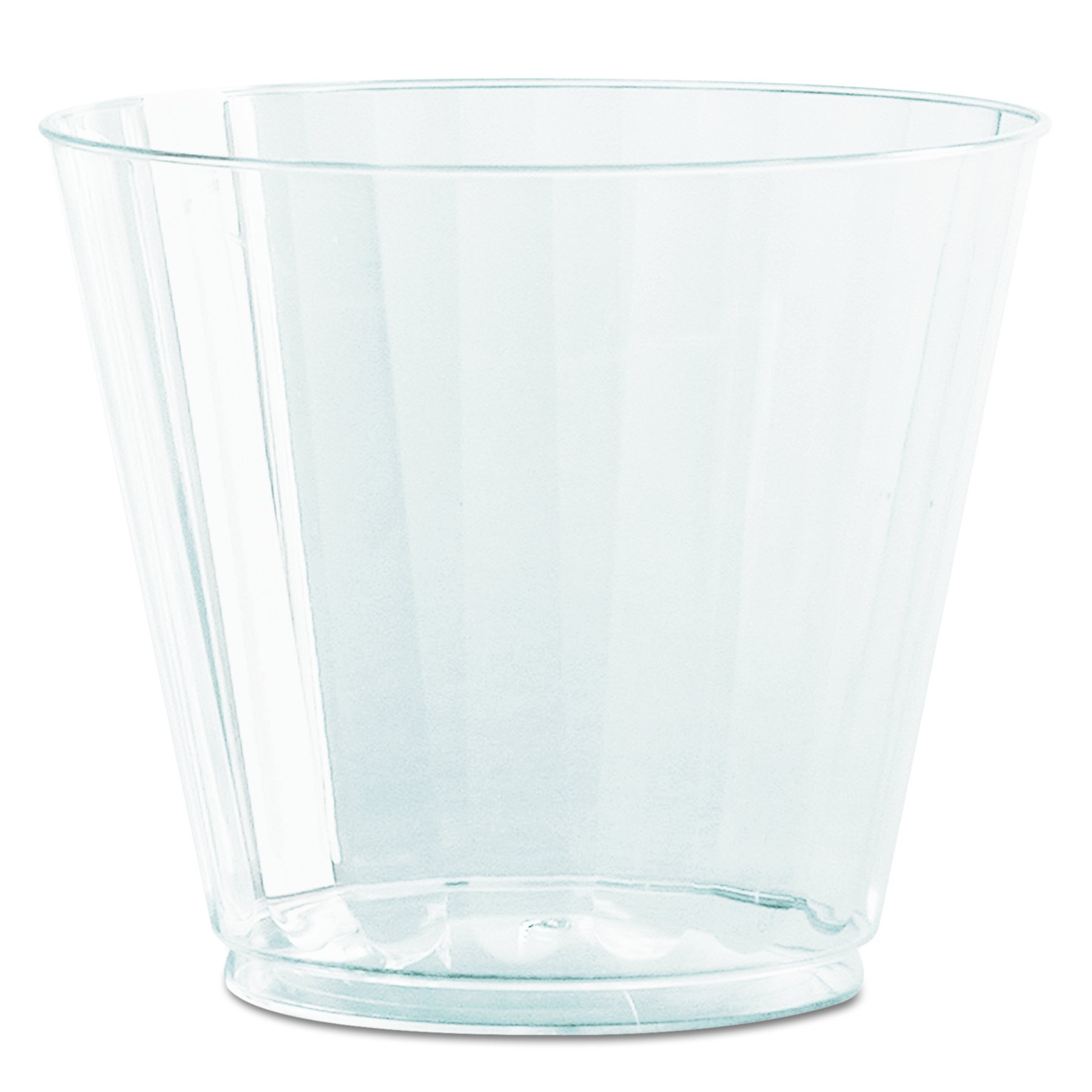 WNA CC9240 Classic Crystal Plastic Tumblers - 9 Oz Clear Fluted Squat Cups - Pack of 12 (Case of 20 Packs) - Perfect for Parties, Picnics, and Office Use