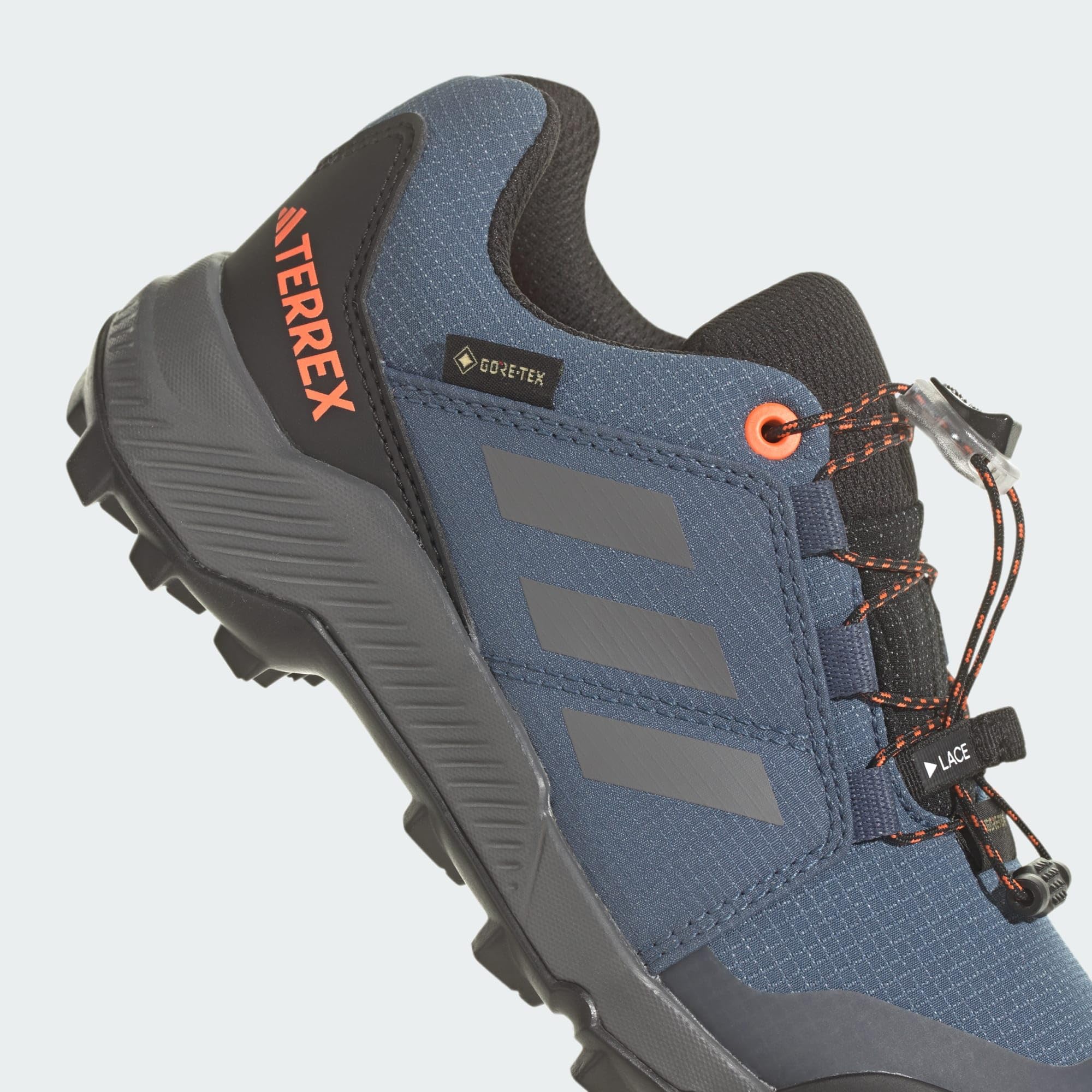 Adidas Terrex Gore-TEX Waterproof Hiking Shoes for Men & Women - Wonder Steel/Grey/Impact Orange - Size 38 2/3 EU - Trail Running & Outdoor Adventure Footwear