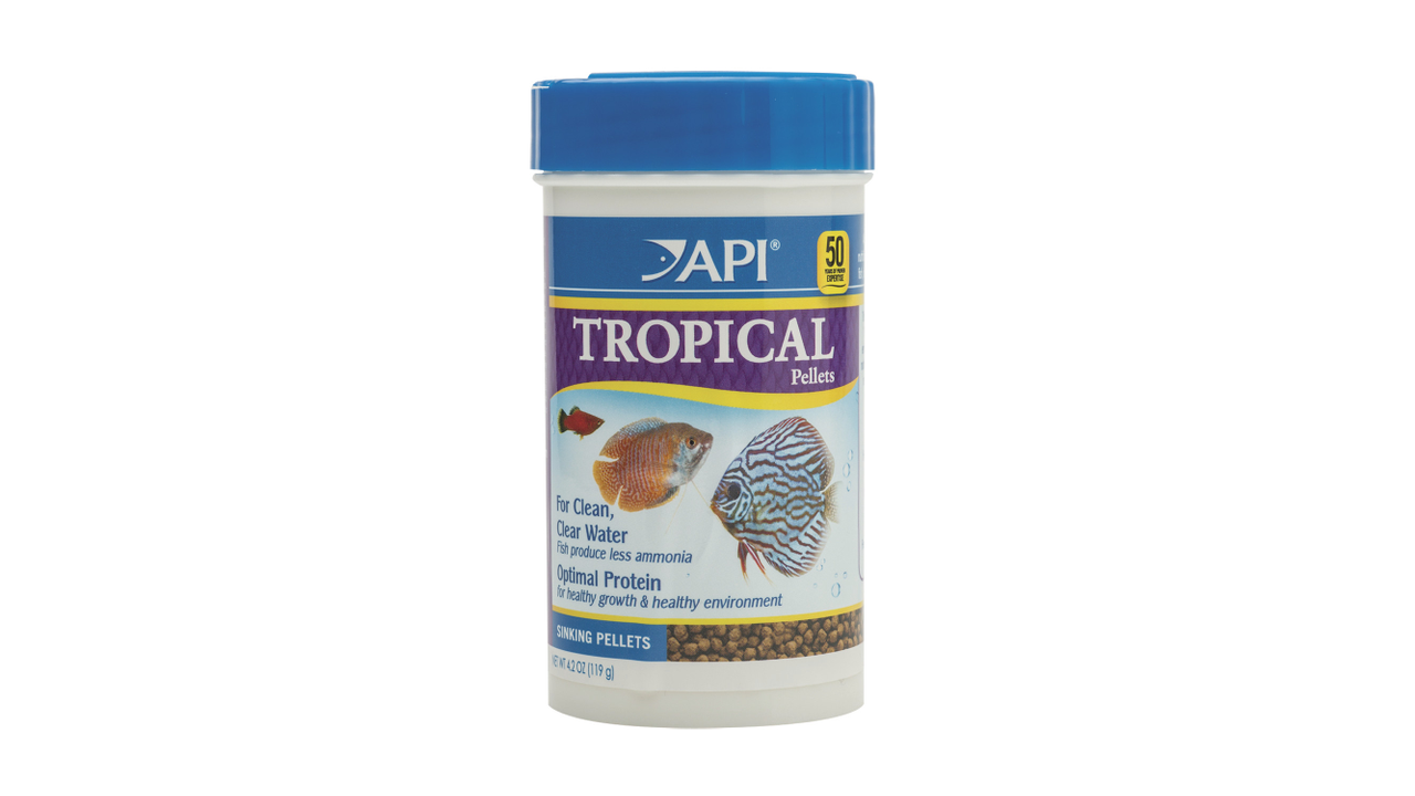 API Tropical Pellets 119G - Premium Fish Food for Tropical Fish | High Protein Nutrition for Healthy Growth | Ideal for Freshwater Aquariums and Community Tanks