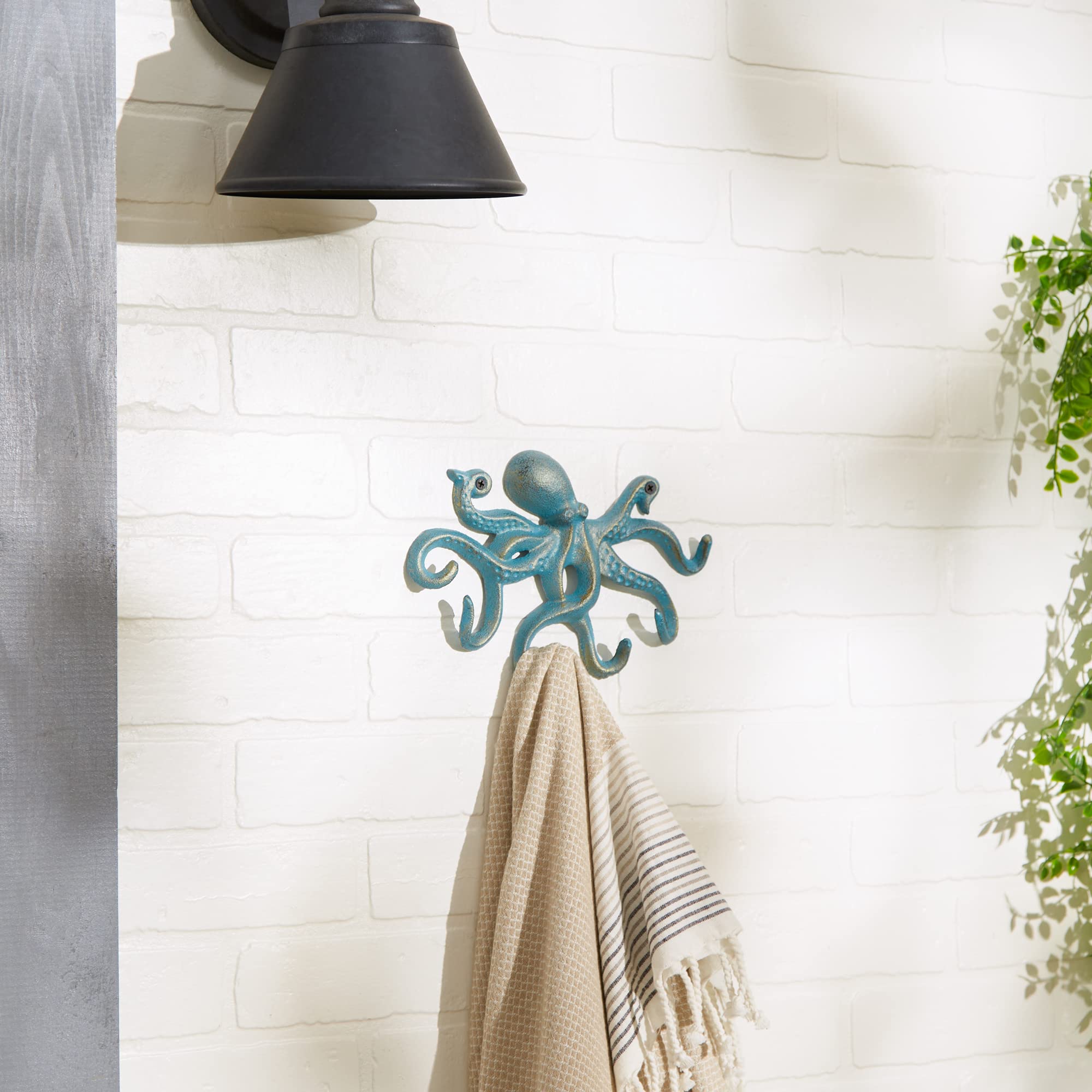 DII Decorative Cast Iron Wall Hook Collection - Octopus Design for Hanging Coats, Hats & Keys | Perfect for Entryway, Bedroom & Bathroom Organization