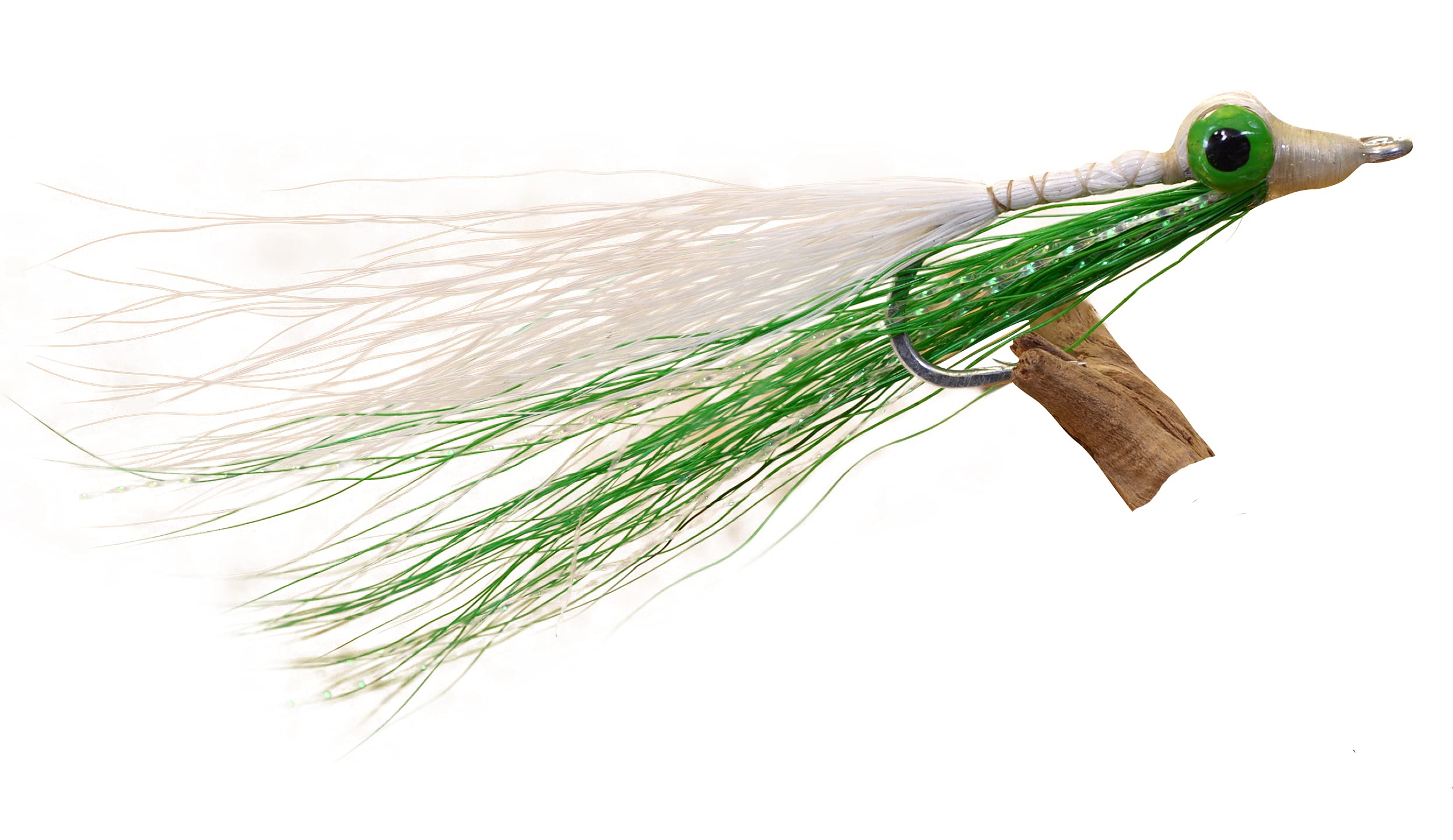 Clouser Minnow Fishing Flies - Lime & White Color - Mustad Signature Duratin Fly Hooks - 6 Pack - Perfect for Bass, Trout, and Saltwater Fly Fishing