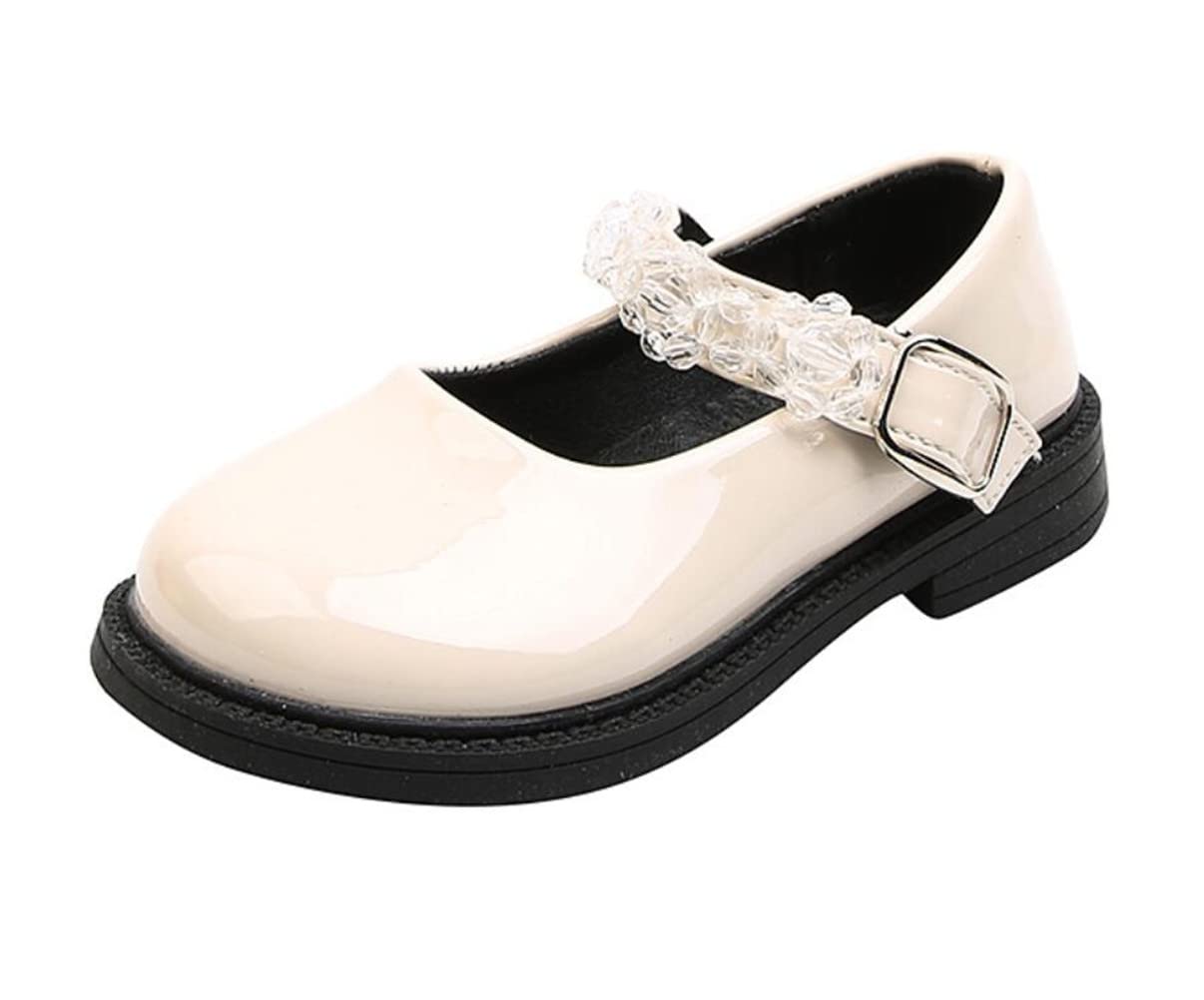 JGKDTX Girls PU Leather Mary Jane Dress Shoes - Princess Ballet Flats for Toddler & Little Kid - Perfect for School, Parties & Special Occasions
