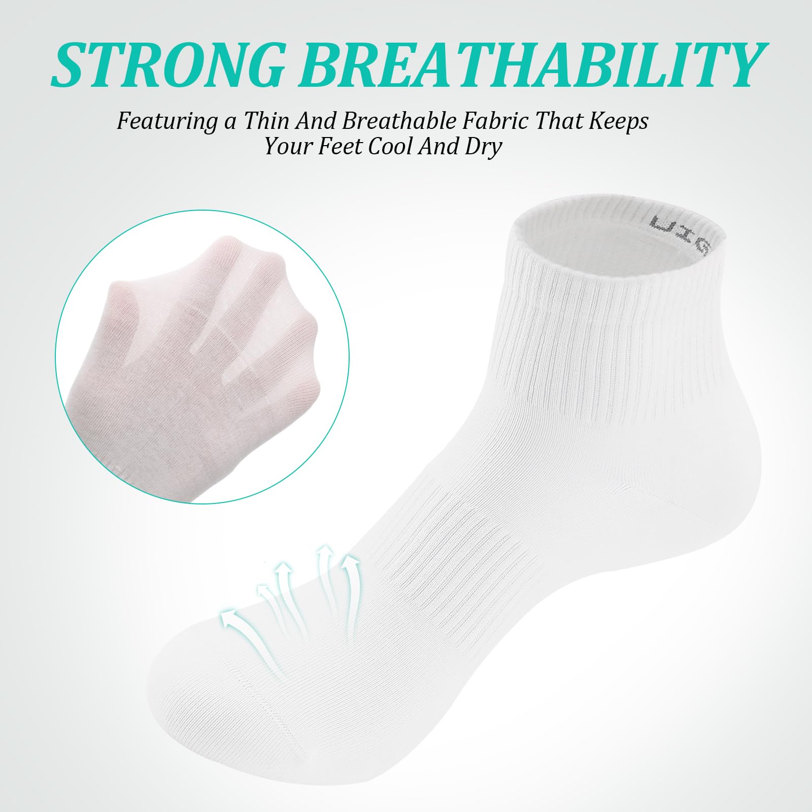 Breathable Cotton Ankle Quarter Crew Socks for Men & Women - Unisex Thin Casual Socks in Solid Colors (6-Pair Gift Box) - Perfect for Workouts, Running & Everyday Wear