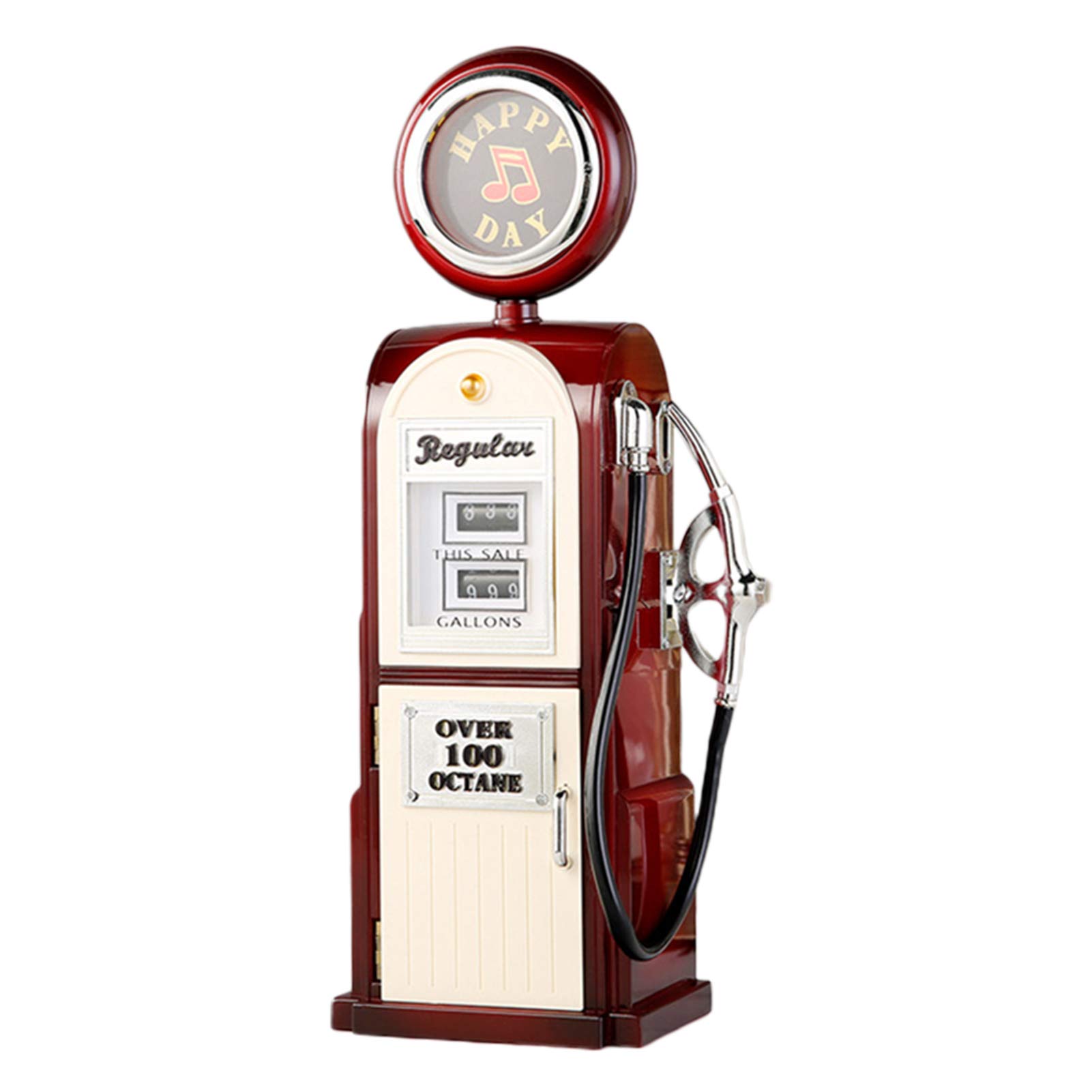 Vintage US Gas Pump Fuel Dispenser Shaped Music Box - Hand Crank Retro Storage Music Box for Home, Bar & Restaurant Decor - Personalized Gift for Music Lovers (Perfect for Themed Parties, Man Cave Decor & Nostalgic Gift Giving)