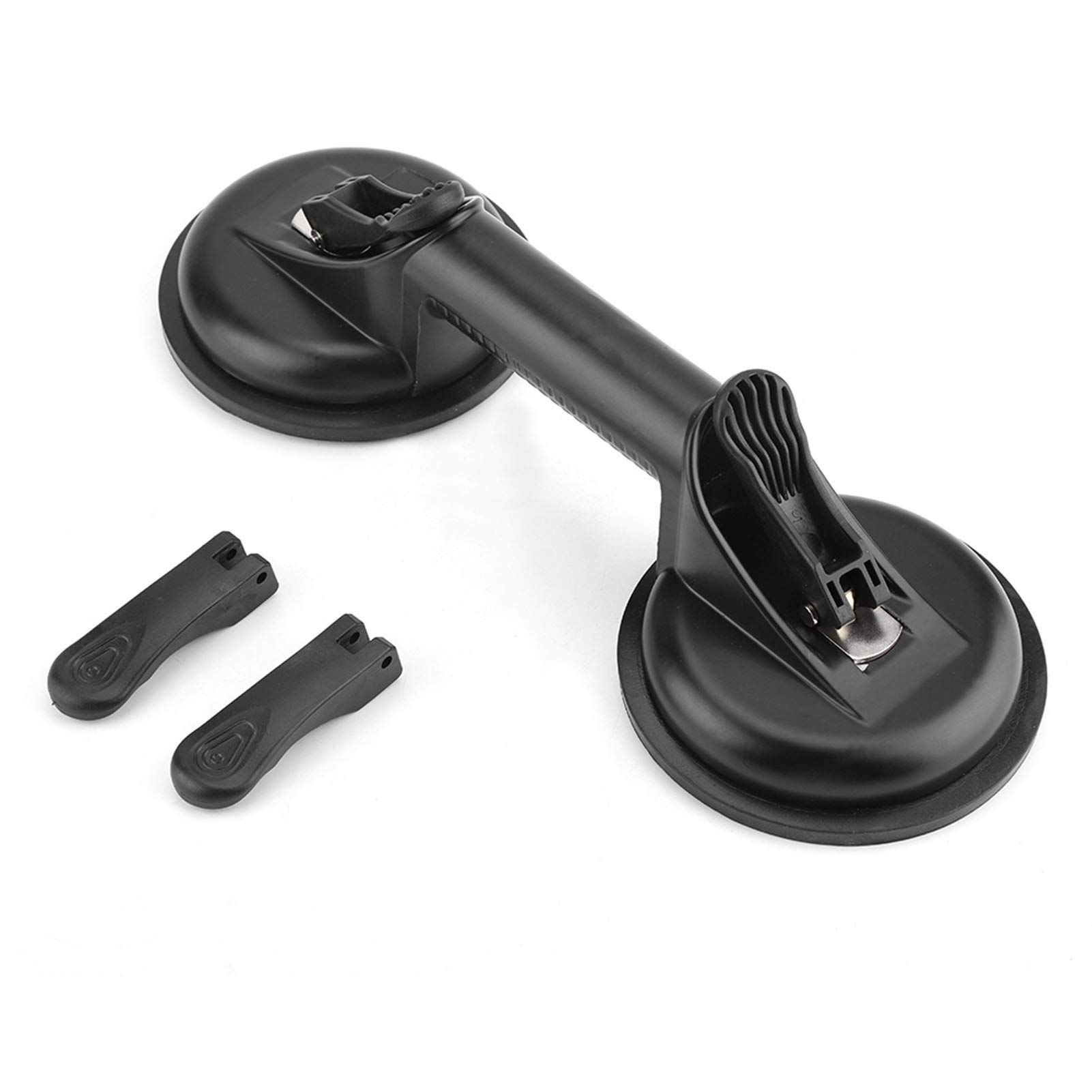 EVTSCAN Heavy Duty Aluminum Alloy Suction Cup Glass Lifter - Professional Glass/Mirror/Tile Mover Tool for Home Renovation & Construction - Secure Grip for Smooth Surface Handling (Black, Style 1) - Perfect for Window Installation, Bathroom Tile Work & Glass Panel Moving