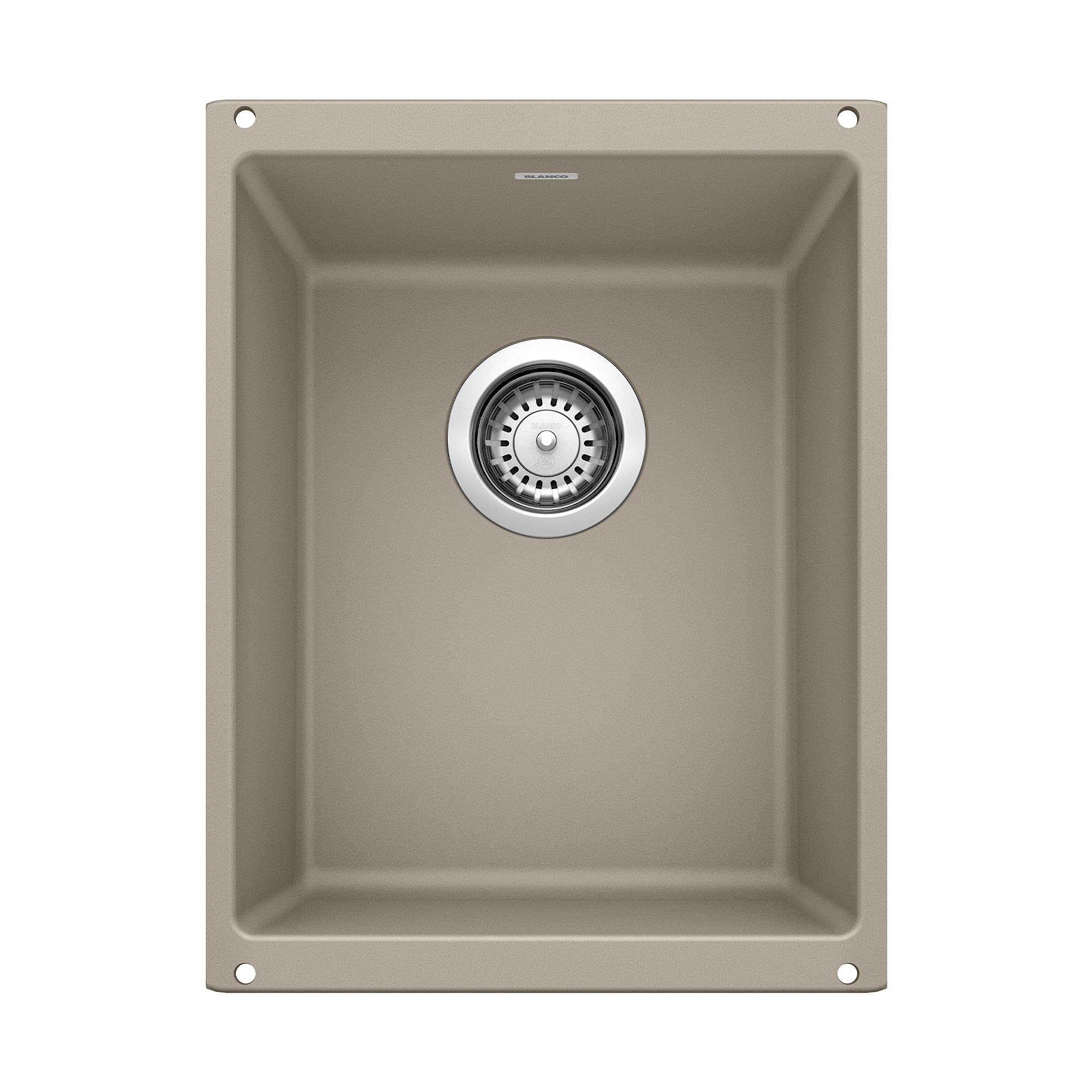 BLANCO 517676 PRECIS SILGRANIT Medium Undermount Kitchen Sink in Truffle - Premium Stainless Steel Composite Sink for Modern Kitchens | Perfect for Food Prep, Dishwashing & Entertaining