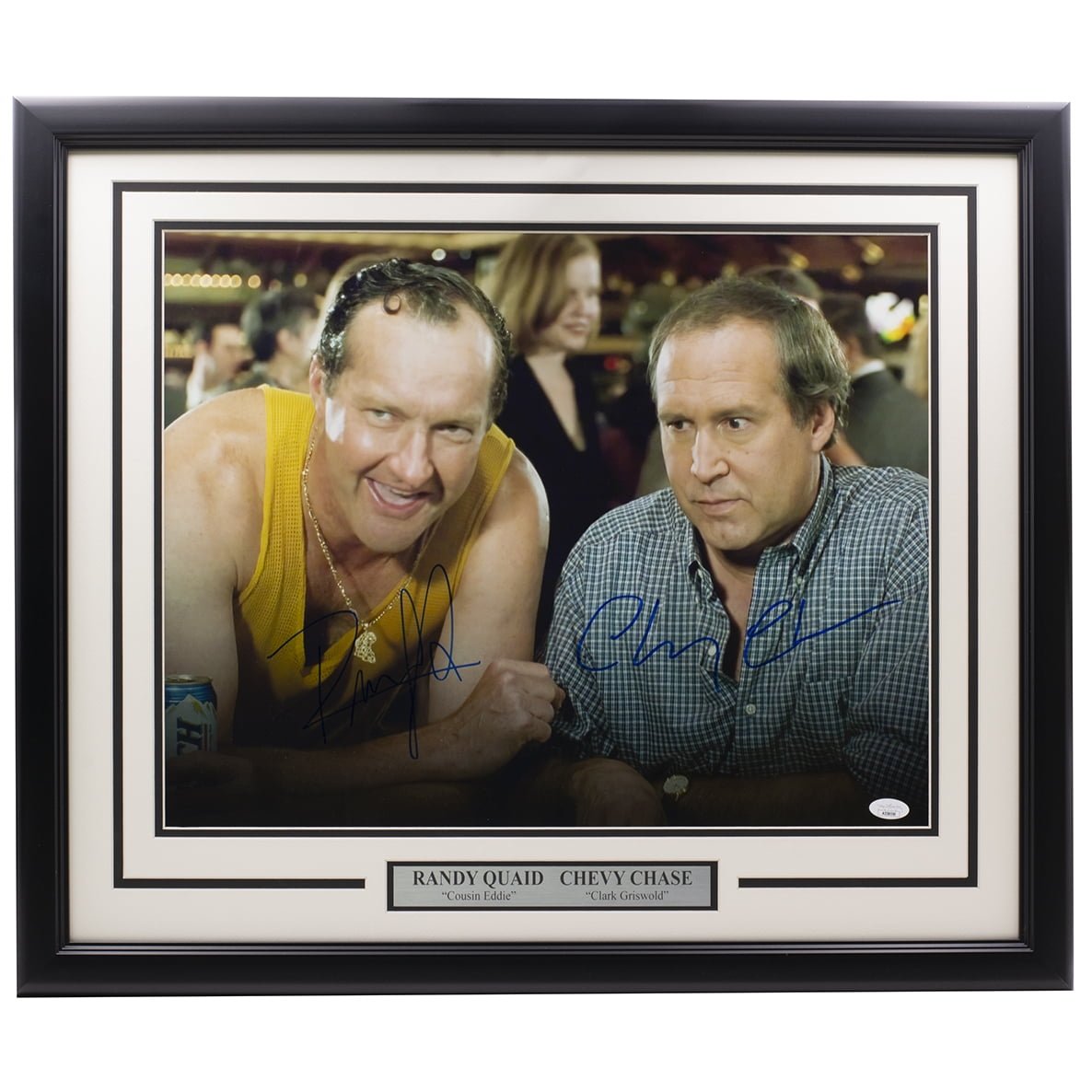 Authentic Chevy Chase & Randy Quaid Signed 16x20 Framed Vegas Vacation Movie Photo with JSA COA - Perfect for Movie Memorabilia Collectors & Home Theater Decor