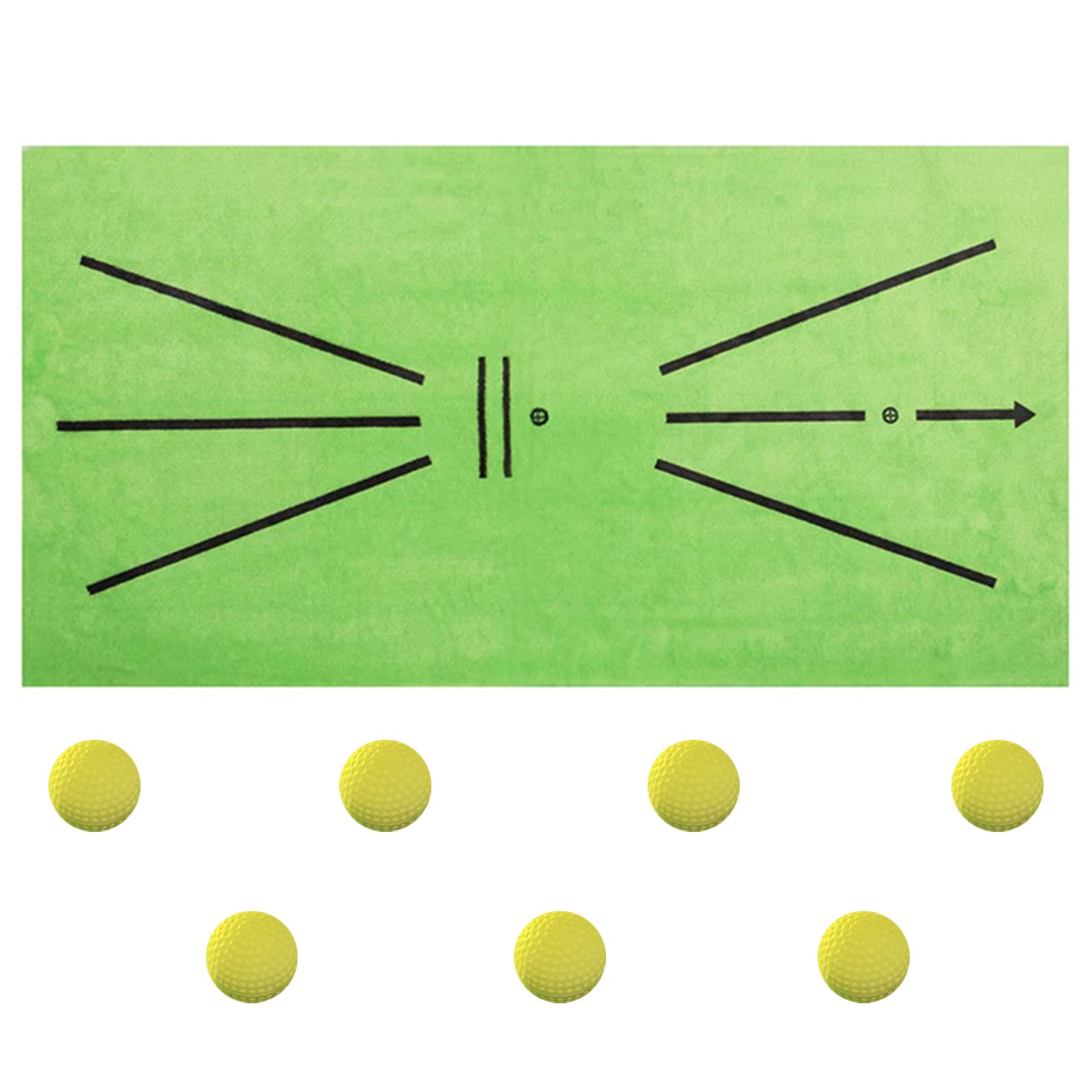 Premium Golf Training Mat with 7 Balls - Indoor/Outdoor Practice Hitting Aid for Swing Improvement | Perfect for Backyard, Driving Range & Home Golf Practice