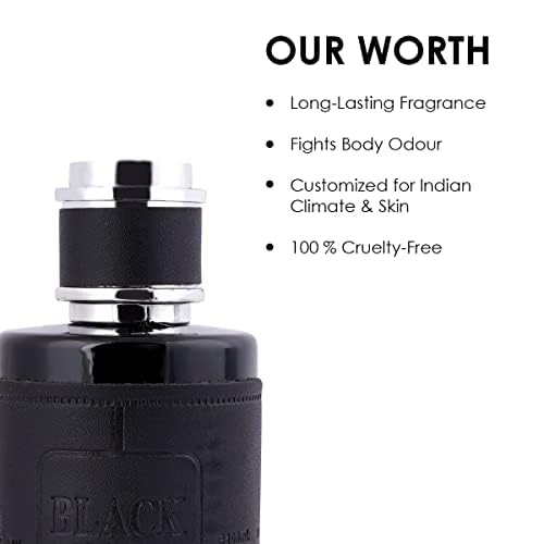 Prime Craft Parfums Black Pour Homme - Long Lasting Men's Cologne (100ml) | Premium Fragrance for Date Night, Office & Special Occasions