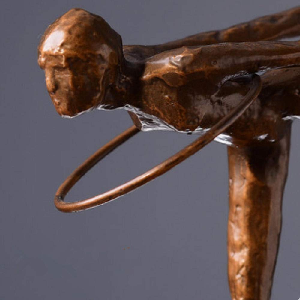 Elegant Ballet Girl Iron Sculpture - Metal Gymnastics Art Figurine for Home Decor | Perfect for Living Room, Office & Dance Studio Decorations