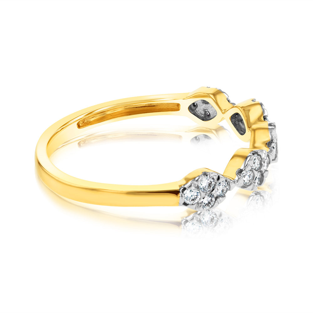 9ct Yellow Gold 1/4 Carat Lab Grown Diamond Ring for Women - Elegant Wedding, Engagement & Evening Party Jewelry
