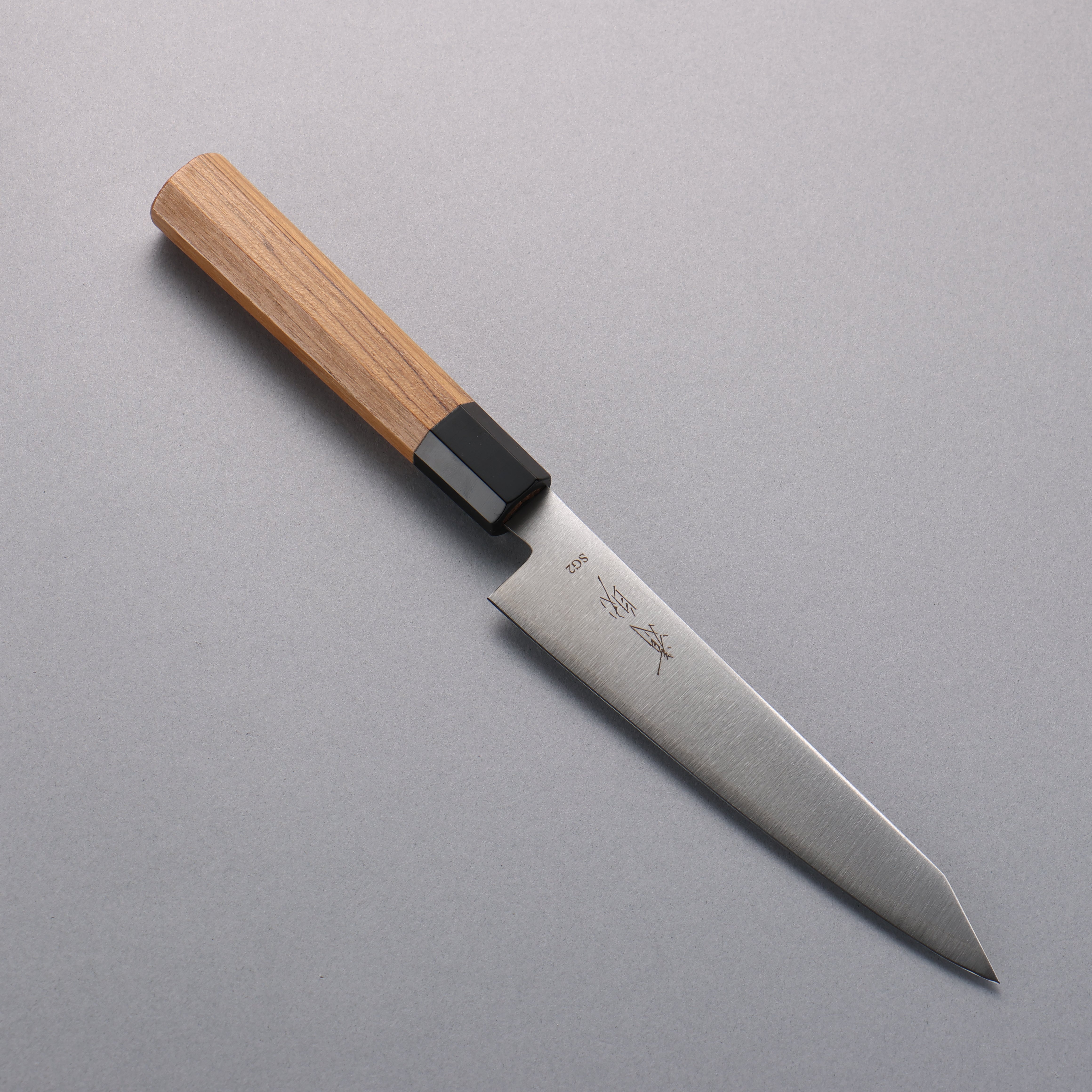 Premium SG2 Kiritsuke Petty Utility Knife 150mm - Japanese High-Carbon Stainless Steel Blade with Teak Wood & Black Water Buffalo Horn Handle - Perfect for Sushi, Vegetables & Precision Kitchen Tasks