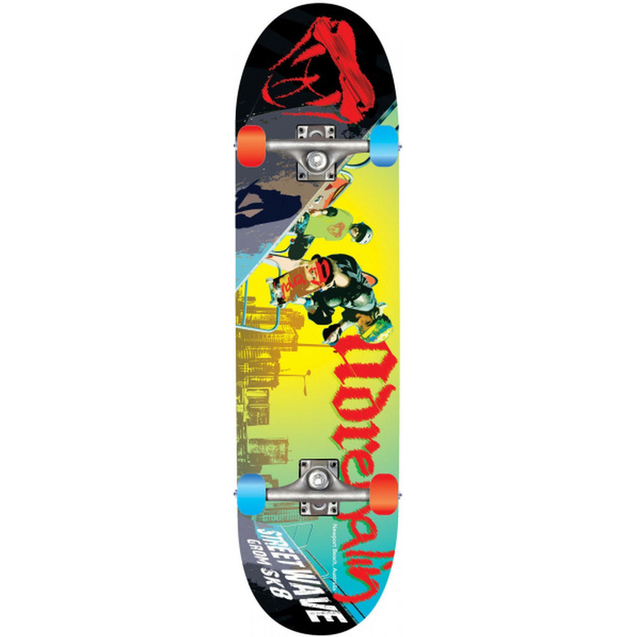 Adrenalin Streetwave Skateboard - Professional Skateboard Deck for Street & Park Skating - Perfect for Beginners & Advanced Riders - Durable Maple Wood Construction - Ideal for Commuting, Tricks & Skatepark Sessions
