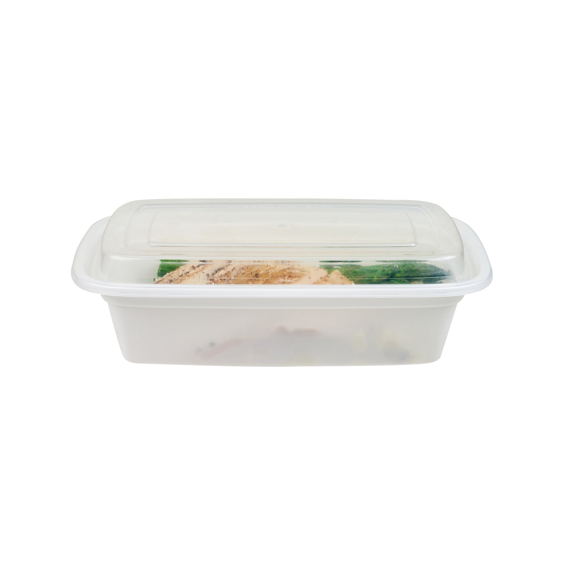 38 oz White Plastic To Go Containers with Clear Lids - 50 Pack, Microwave Safe Rectangle Food Storage Boxes (8.75