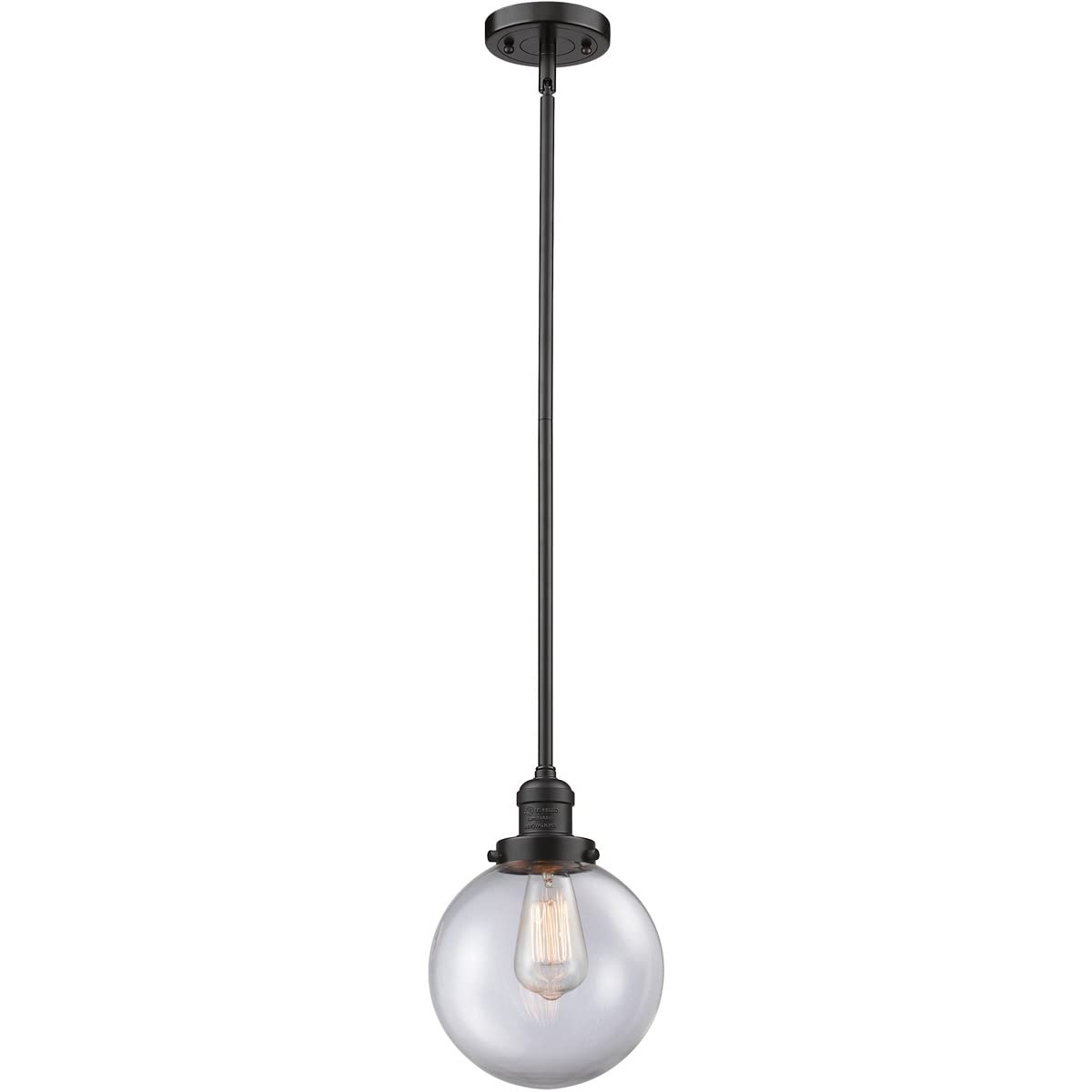 Innovations 201S-OB-G202-8 1 Light Mini Pendant Light Fixture in Oil Rubbed Bronze - Perfect for Kitchen Island, Dining Room, or Entryway Lighting
