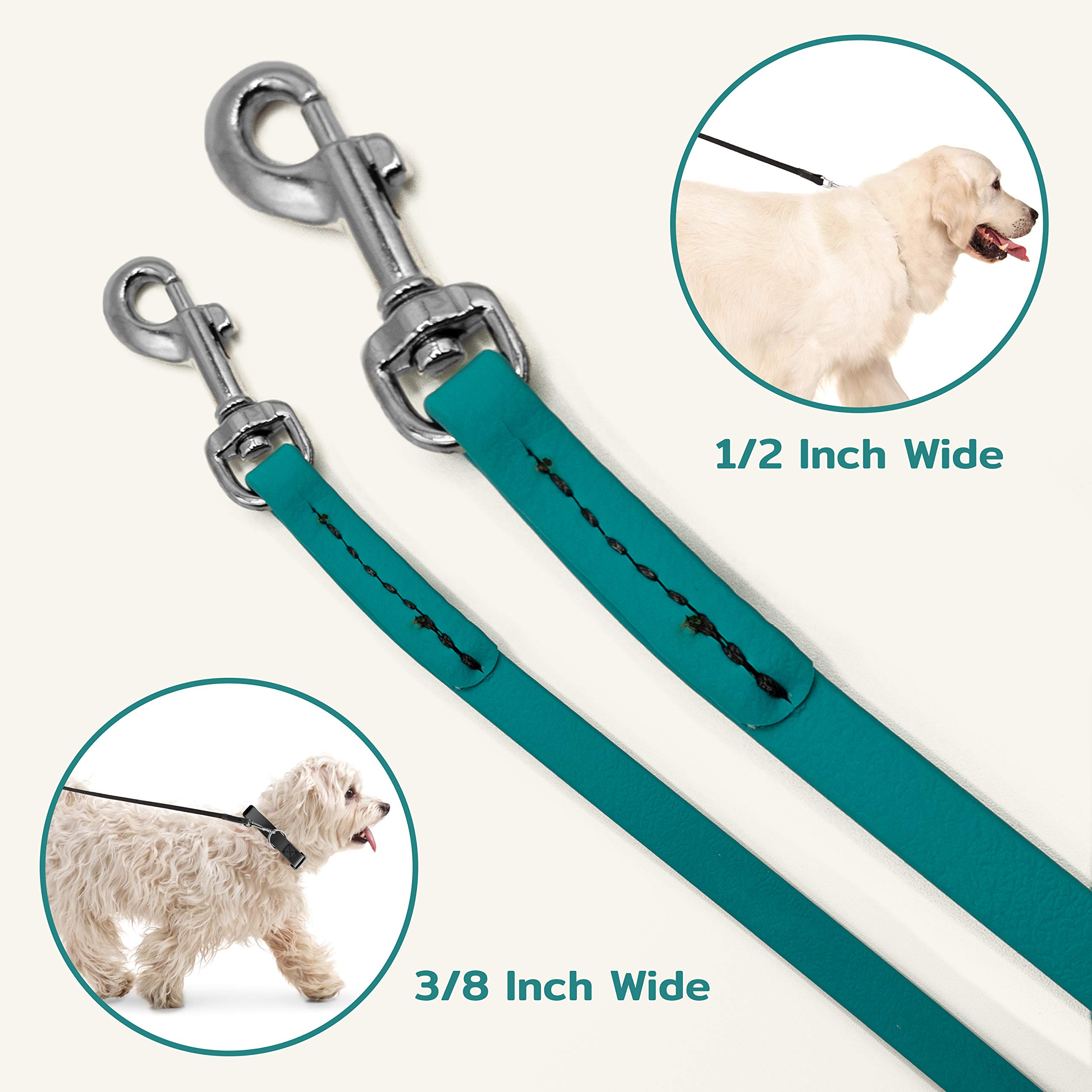 Premium Jelly Pet Leash - Waterproof, Easy to Clean & Durable Dog Leash - Stronger Than Leather (1/2