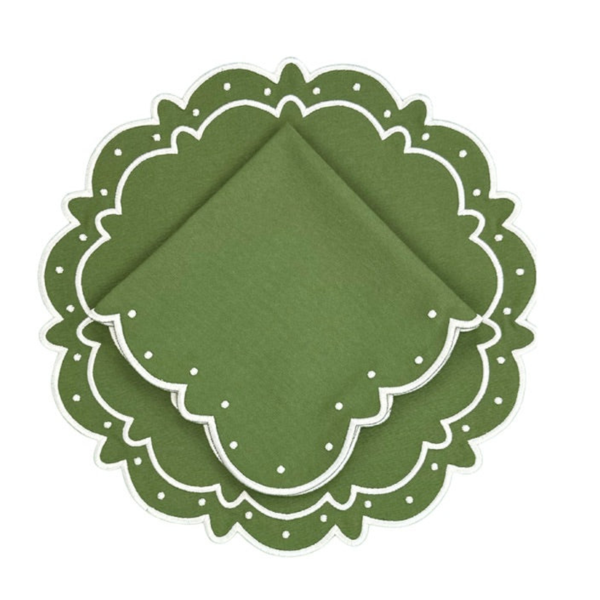 Premium Green Ava Napkins - Set of 4 | Soft & Absorbent Cotton Dinner Napkins for Everyday Use, Parties & Fine Dining