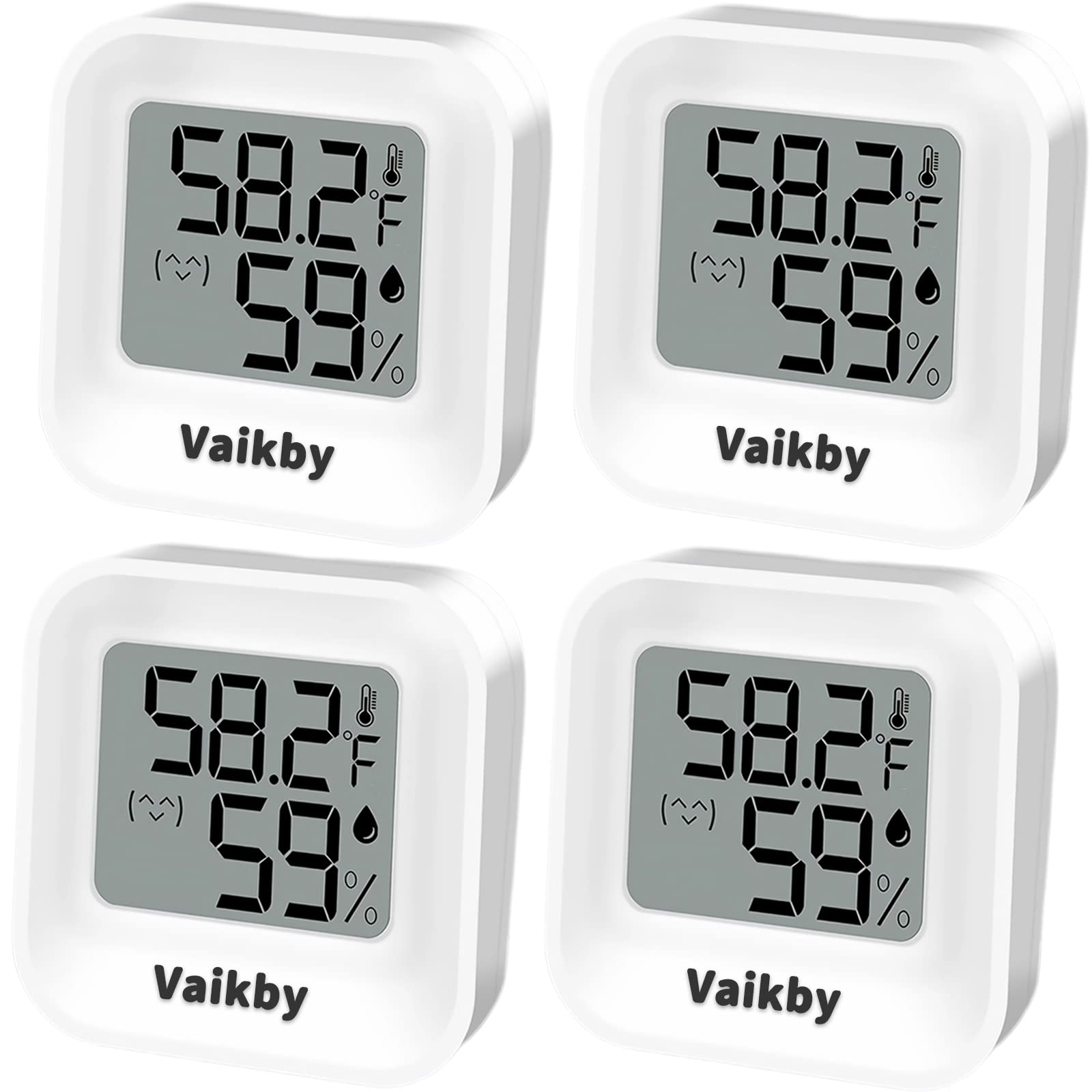 4-Pack Digital Hygrometer & Indoor Thermometer - Accurate Humidity & Temperature Monitor for Home, Nursery, Office | Perfect for Baby Rooms, Greenhouses & Climate Control