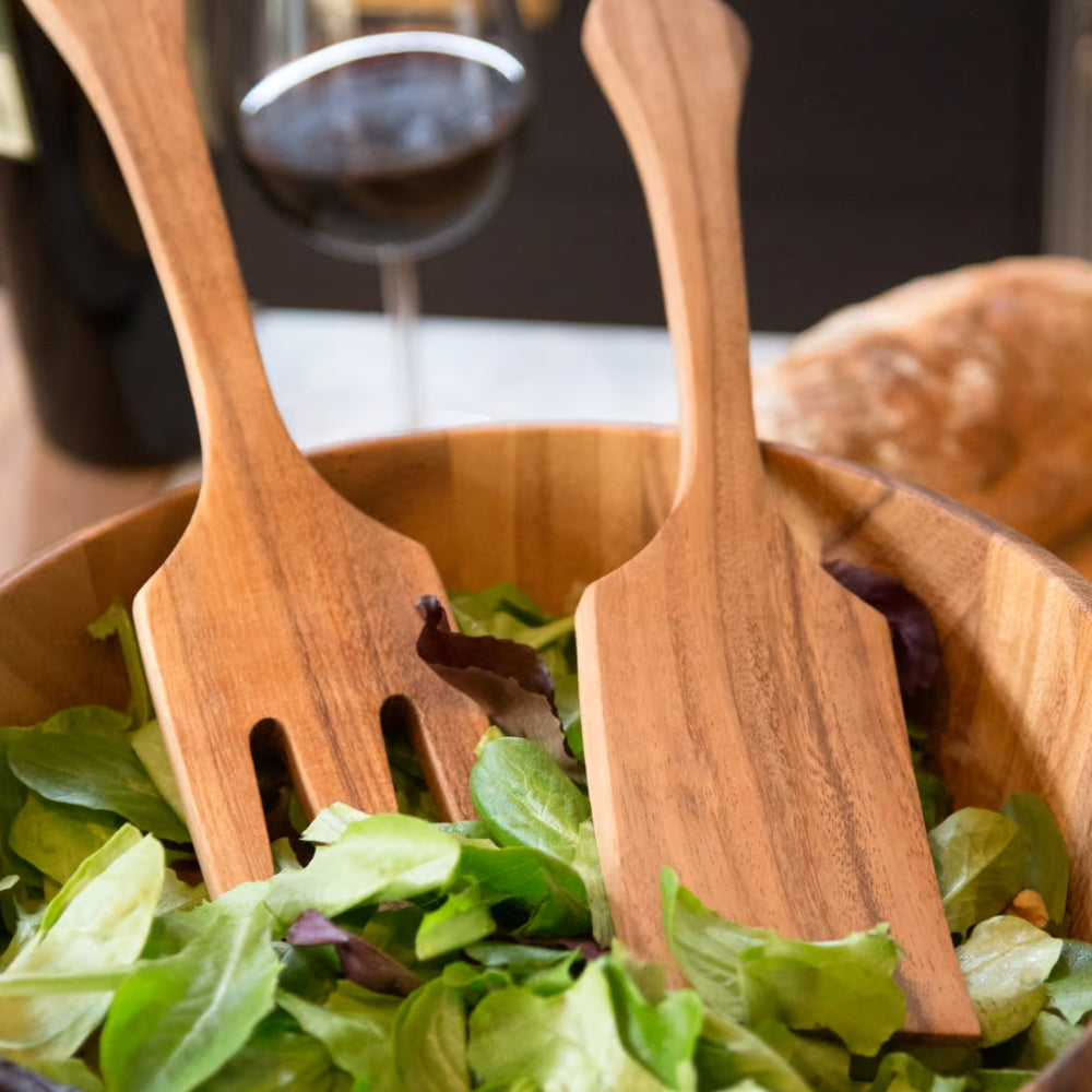 Fox Run Extra Large Salad Utensil Set - 2-Piece Stainless Steel Serving Spoon and Fork for Tossed Salads, Pasta, and Buffet Serving - Perfect for Restaurants, Catering, and Home Kitchens