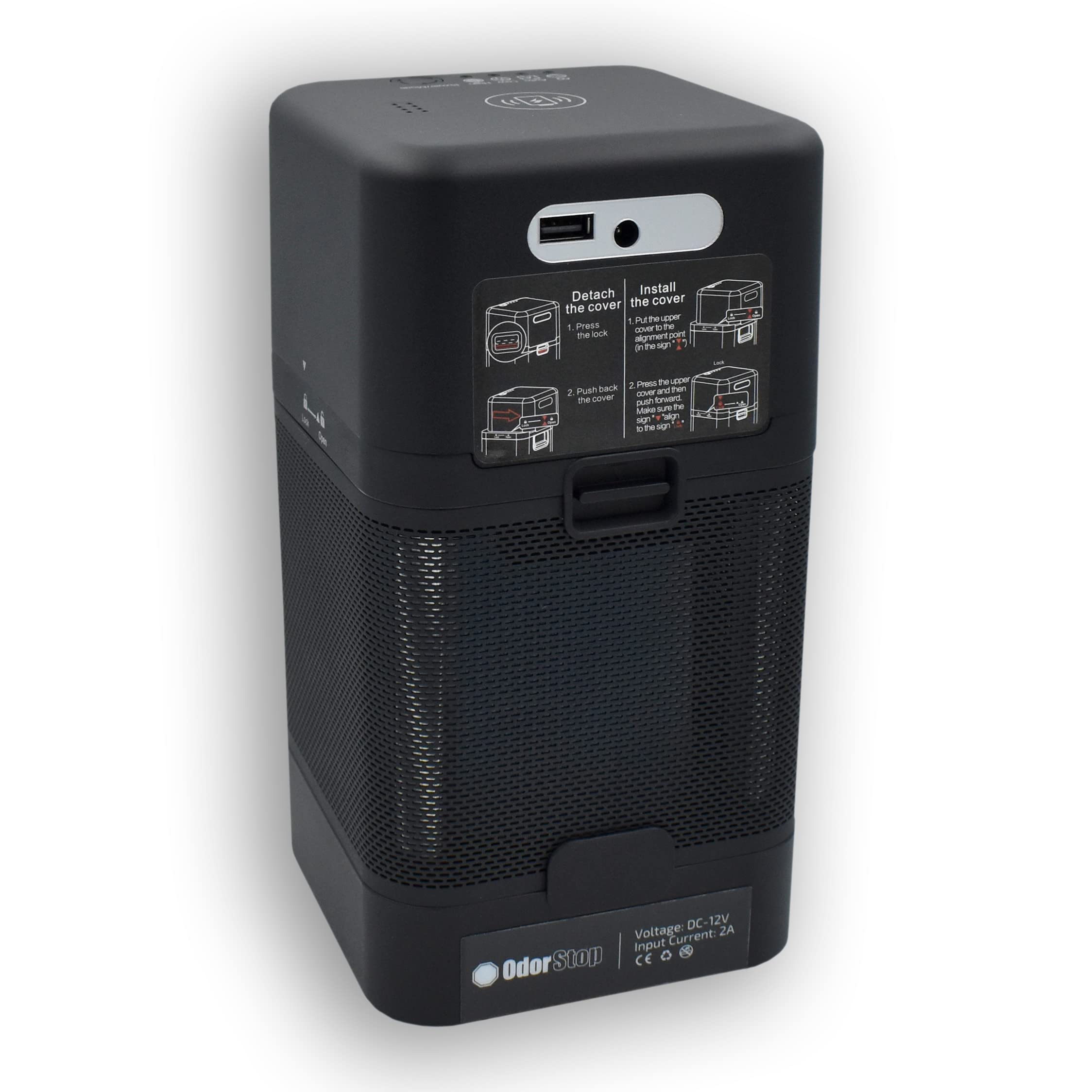 OdorStop OSAP2B HEPA Air Purifier for Home & Office - Covers 300 sq ft, USB Charger, Black - Perfect for Bedrooms, Living Rooms & Small Spaces