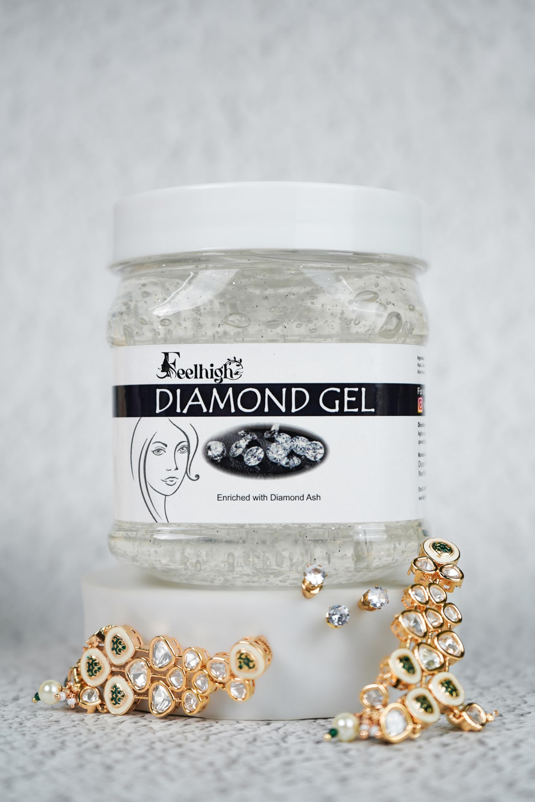 Feelhigh Face & Body Detan Scrub with Milk & Honey for Tan Removal (500ml) & Diamond Gel with Diamond Ash for Skin Purification (500ml) - Skincare Set for Men & Women | Exfoliating & Brightening for Daily Glow