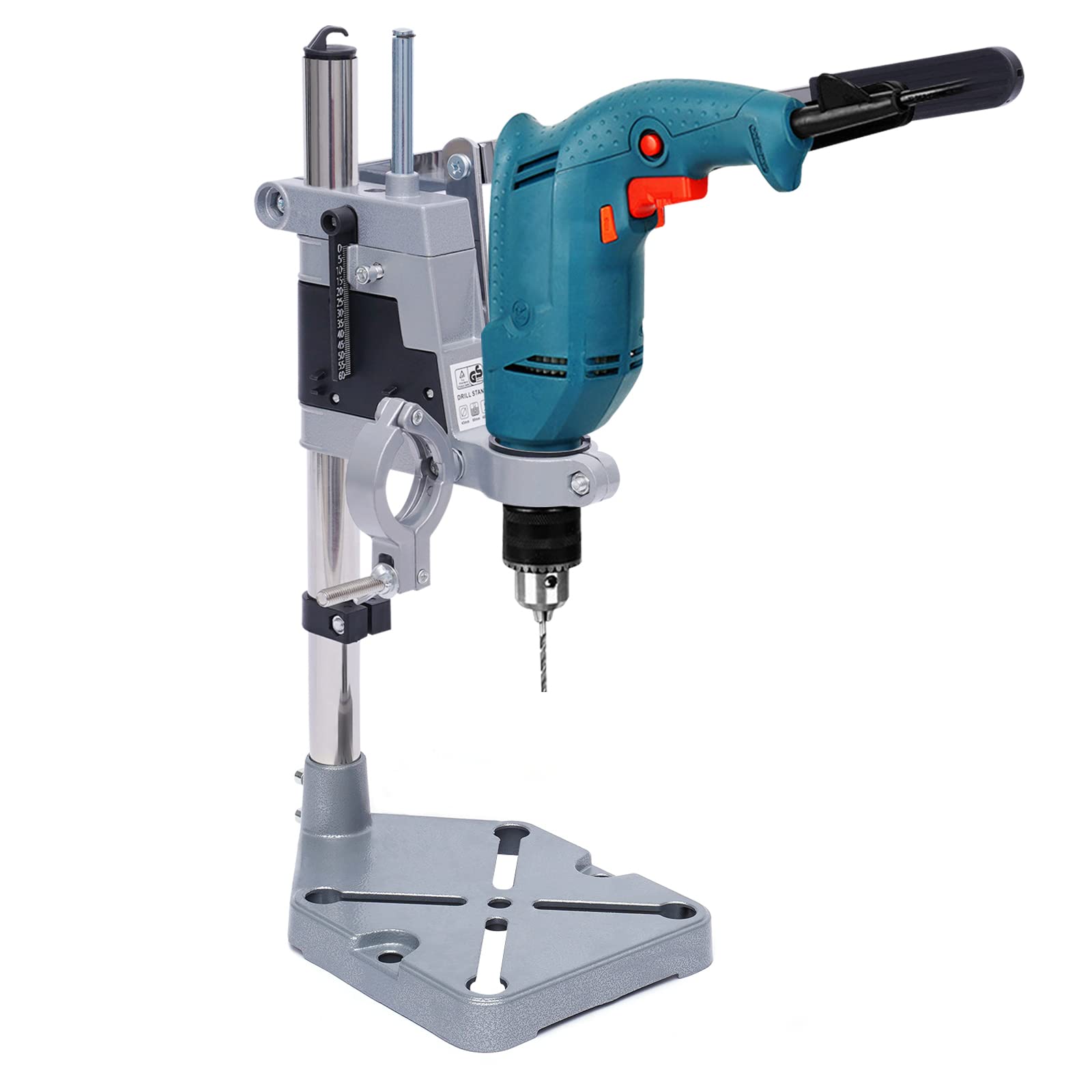 **Portable Mini Drill Press Stand - Adjustable Bench Clamp & Universal Bracket for Electric Drilling - Perfect for Perpendicular & Angled Holes - Ideal for DIY, Woodworking & Metalworking Projects**