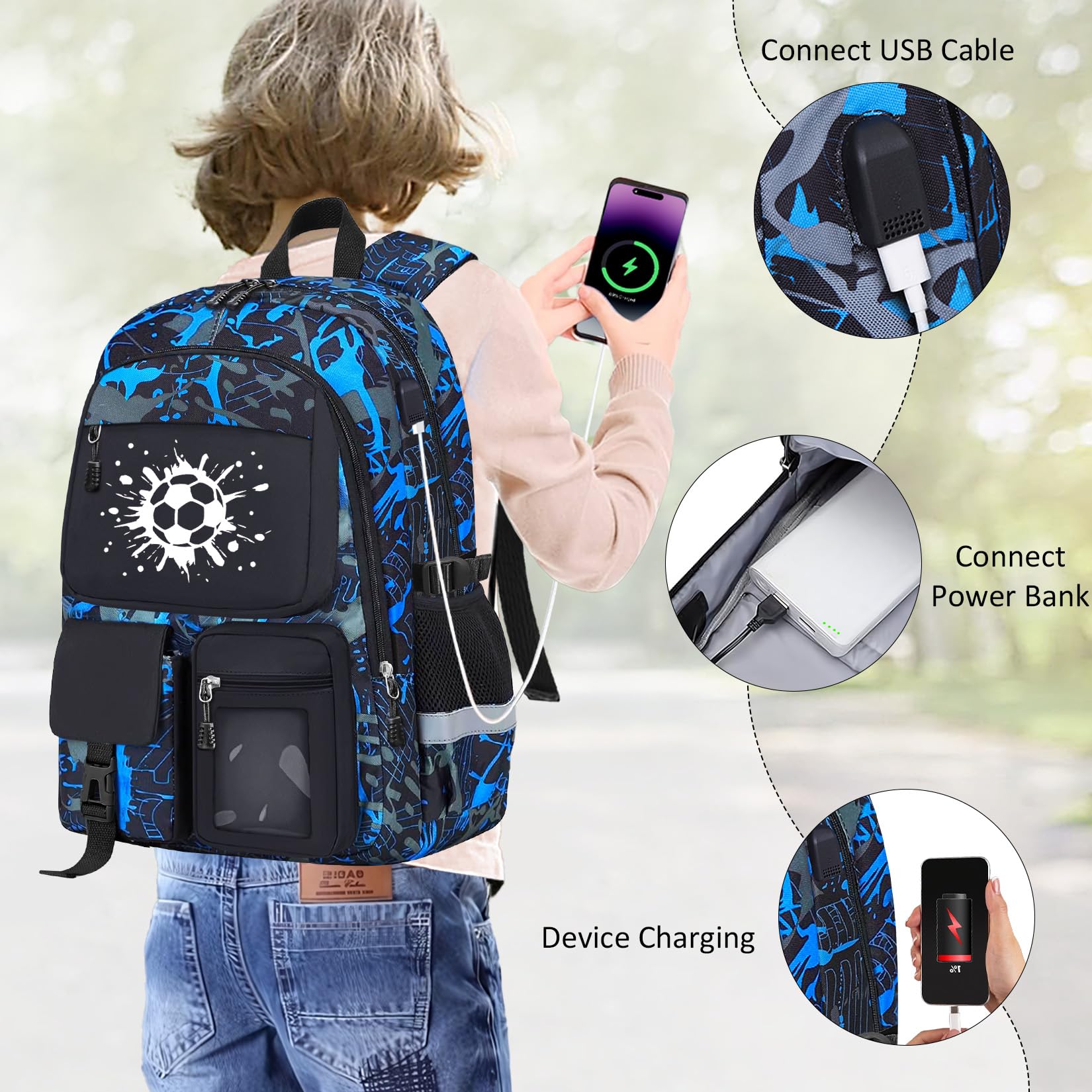 **Music Themed Backpack for Boys - 18
