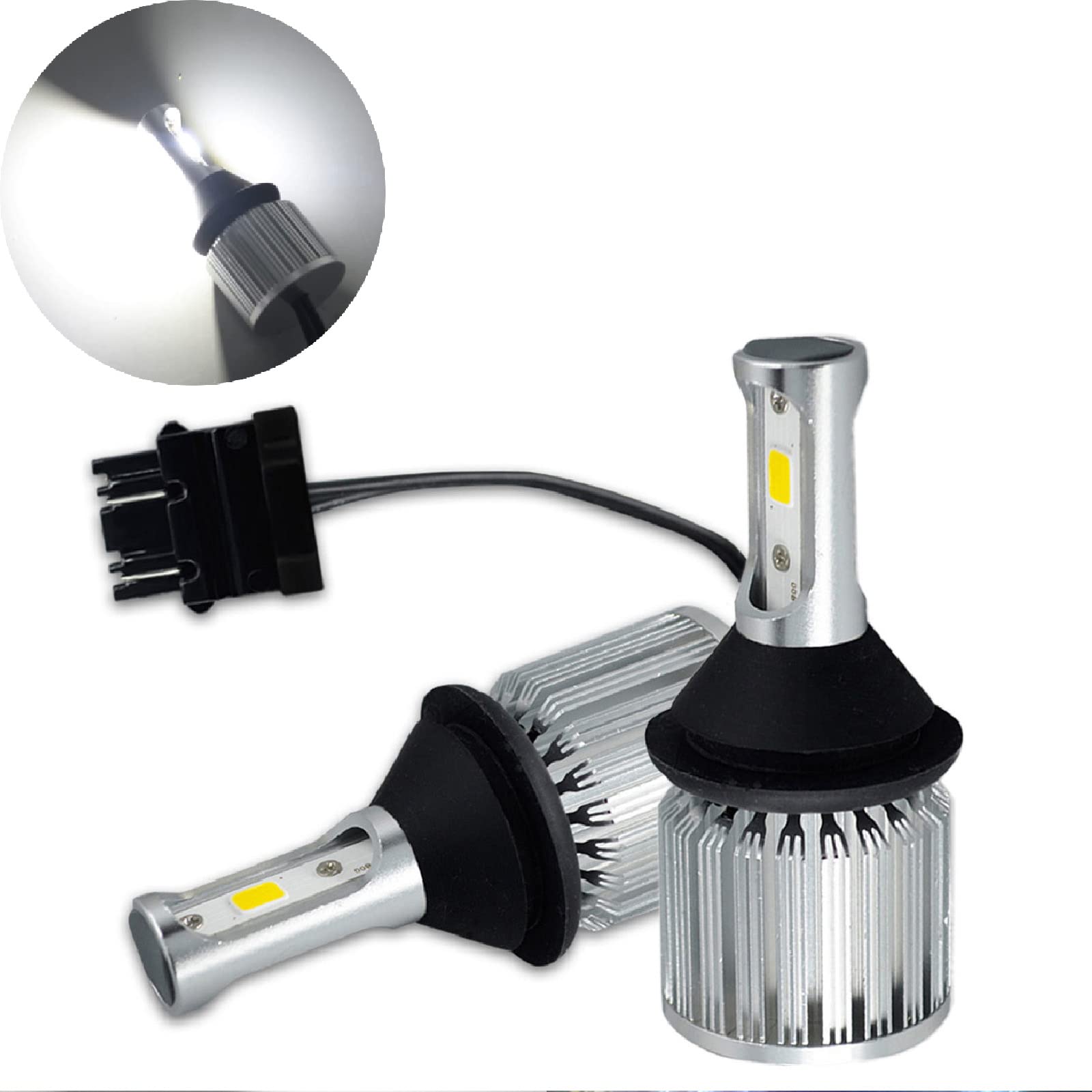 SOCAL-LED T25 3157 LED Bulb COB 30W 3000LM Super Bright Reverse Light - 12V-24V Xenon White (6000K) - Pack of 2 - Perfect for Trucks, SUVs, Trailers & Marine Backup Lighting