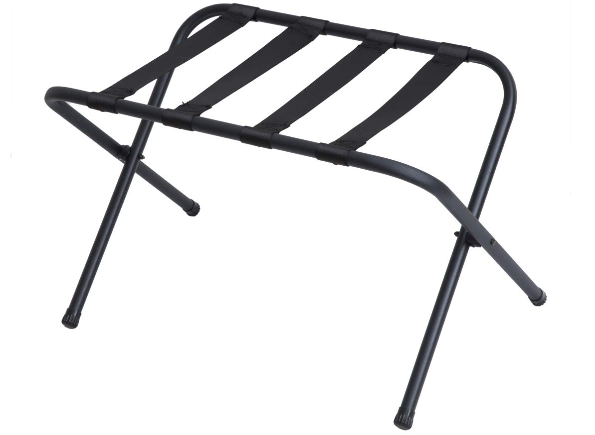 Black Metal Folding Luggage Rack by Mabel Home - Space-Saving Travel Storage for Suitcases, Bags & Clothes - Perfect for Bedrooms, Closets & Hotels