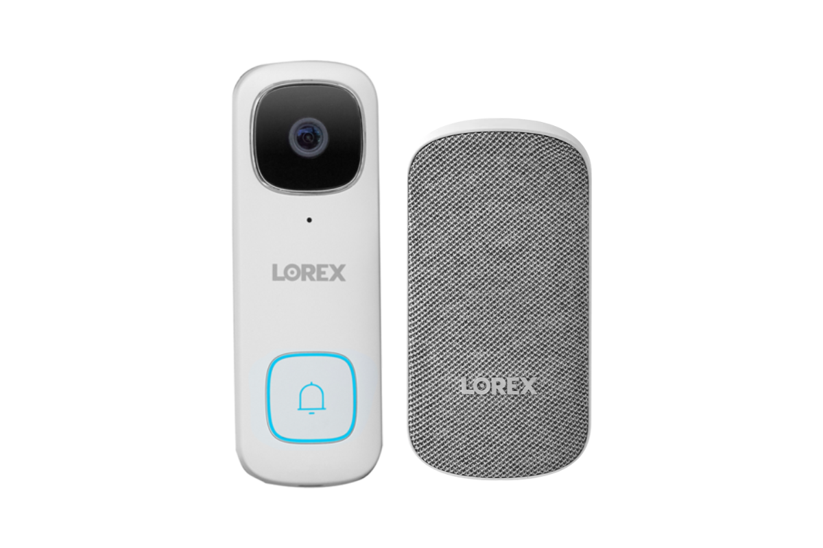 Lorex 2K WiFi Video Doorbell (Wired) with WiFi Chime Kit - 32GB Storage - HD Security Camera, Two-Way Audio, Night Vision - Perfect for Home Security & Smart Door Monitoring