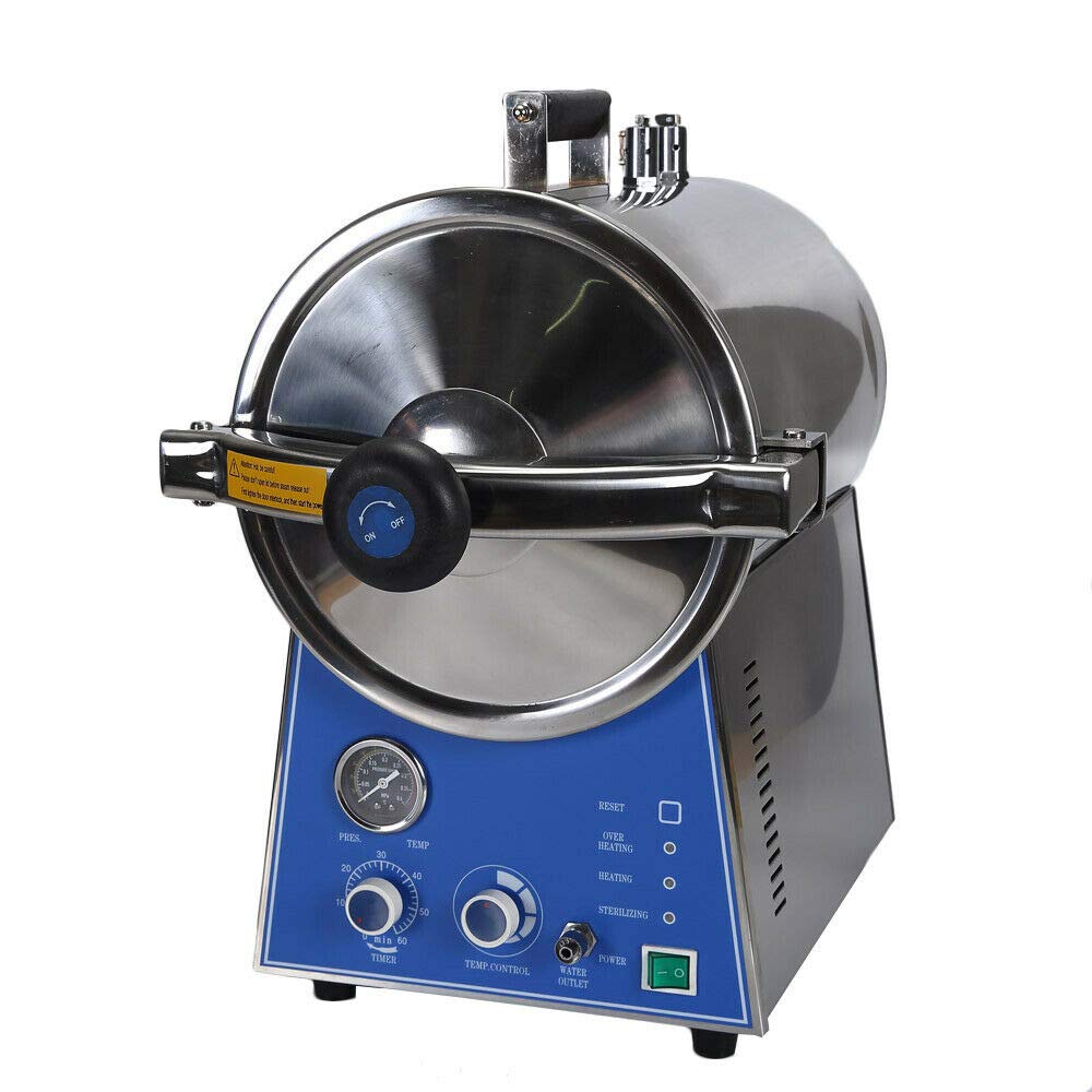 24L Stainless Steel Table Top Steam Sterilizer Autoclave - High Pressure Medical Equipment for Dental, Tattoo & Beauty Tools Sterilization