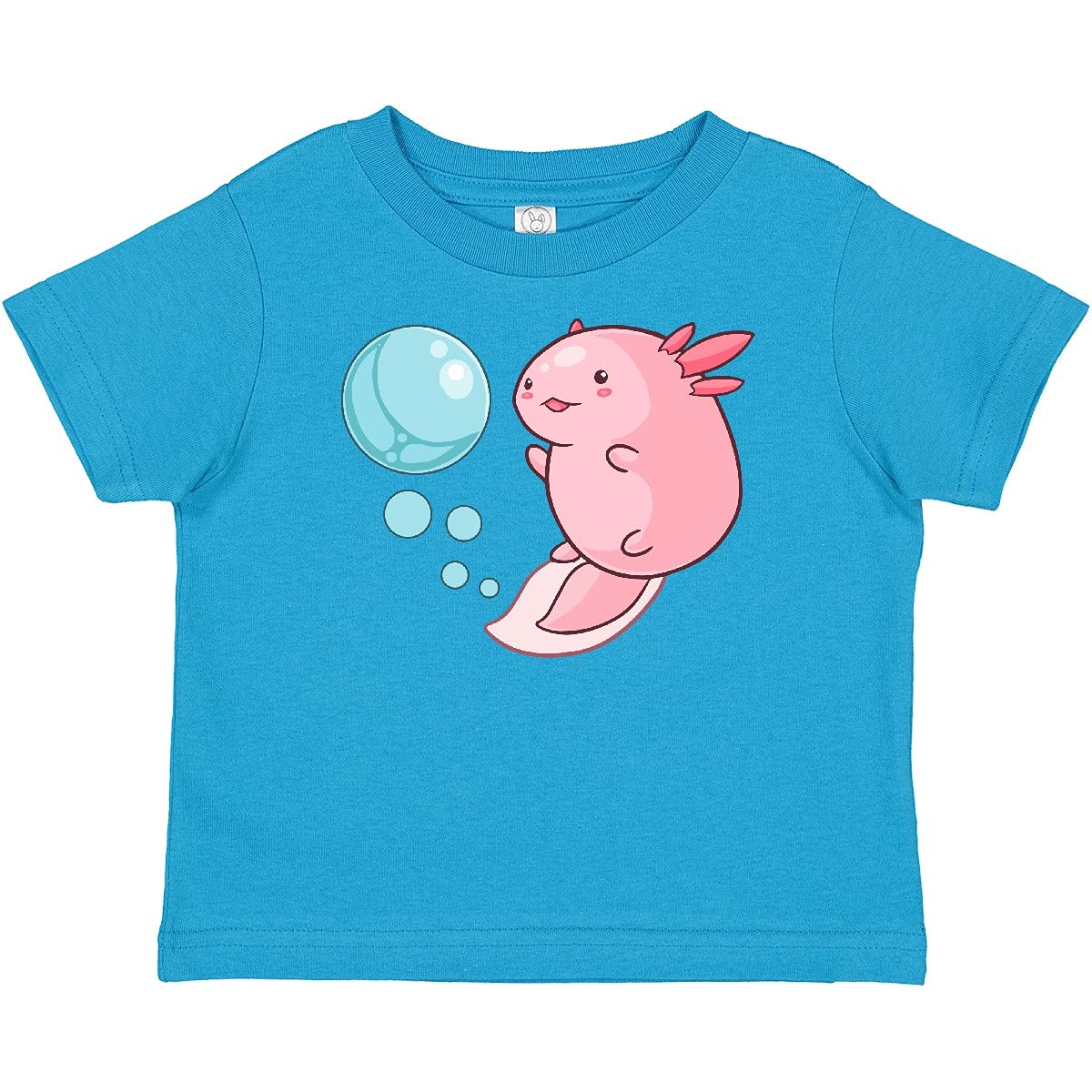 Cute Axolotl and Bubbles Heart Shaped Baby T-Shirt | Soft Cotton Kids Tee | Perfect for Birthday Gifts & Casual Outfits