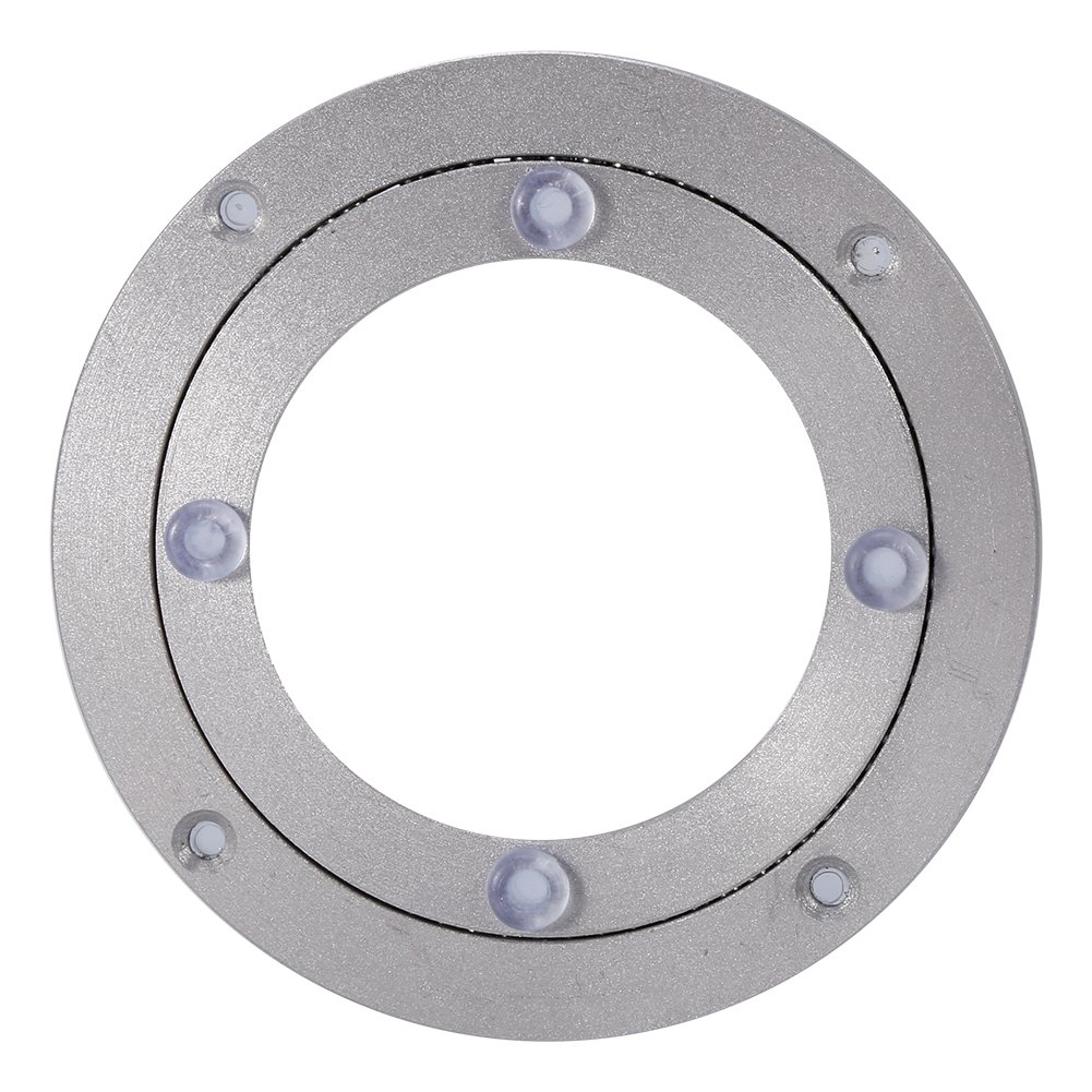 Heavy Duty Aluminum Alloy 360° Rotating Turntable - 4 Inch Round Swivel Plate for Dining Tables, Trade Shows, Kaleidoscope Displays & Smooth Tabletop Serving - Durable Bearing Mechanism for Home & Commercial Use
