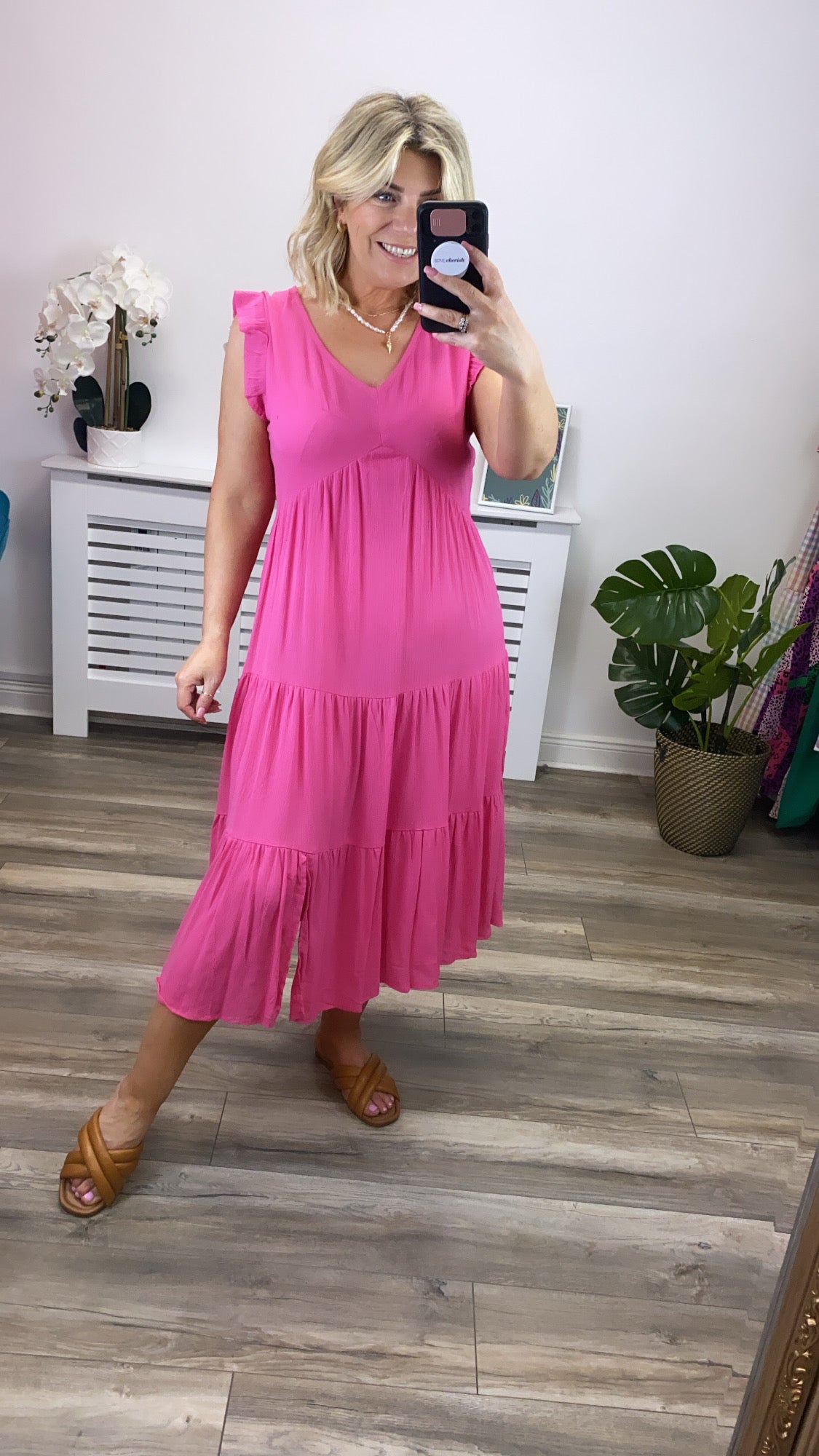 Marro Dress in Shocking Pink - Elegant Women's Party Cocktail Dress for Evening Events, Weddings & Special Occasions