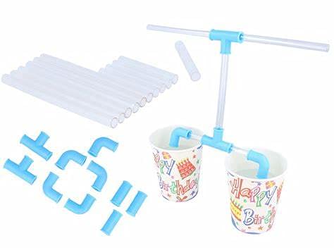 21-Piece DIY Crazy Straw Connectors Set - Fun & Colorful Drinking Straws for Kids, Creative Play & Silly Games - Perfect for Parties, School Activities & Family Fun