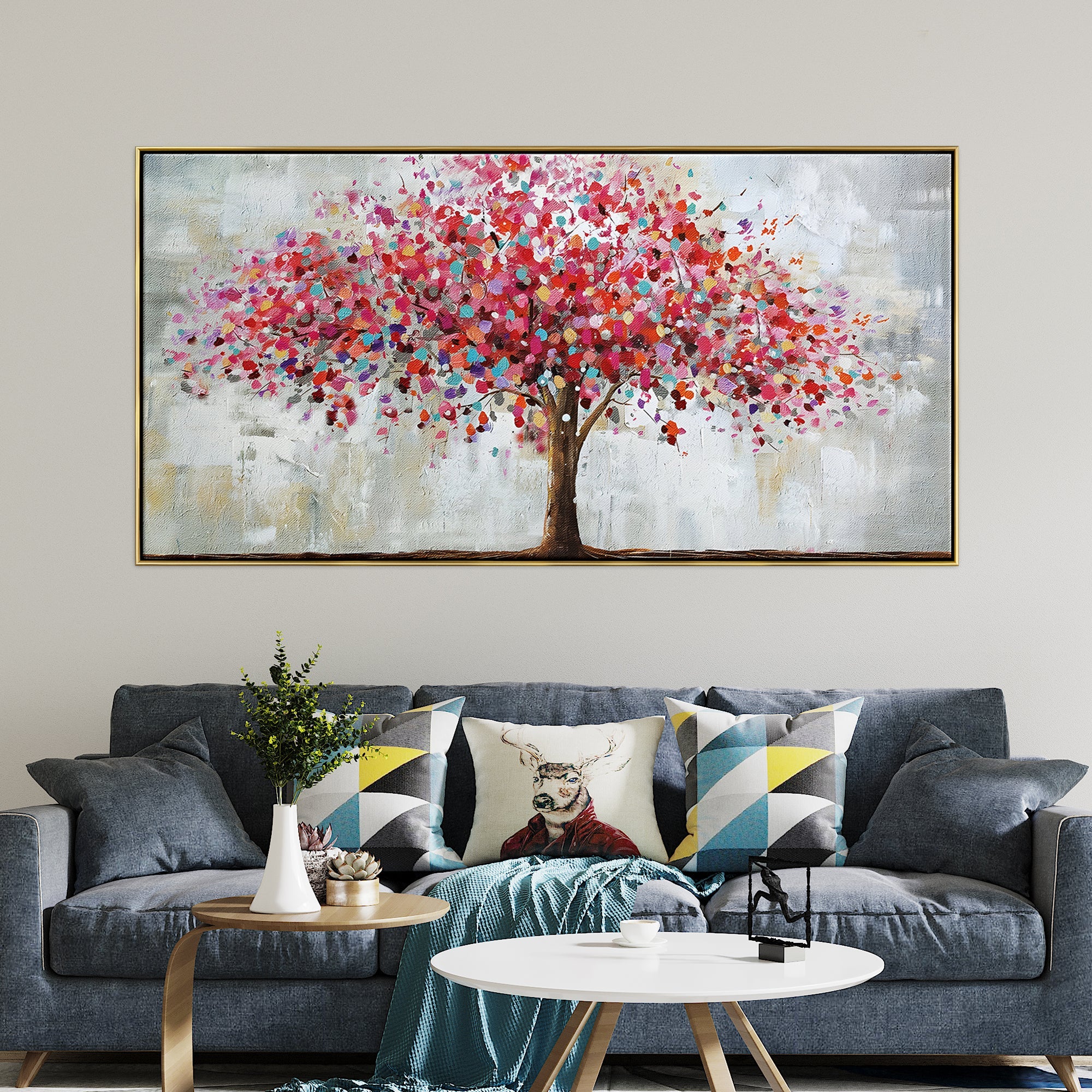 Blossoming Oak Tree - Premium Decorative Artificial Plant for Home & Office Decor - Perfect for Living Room, Bedroom, and Indoor Spaces